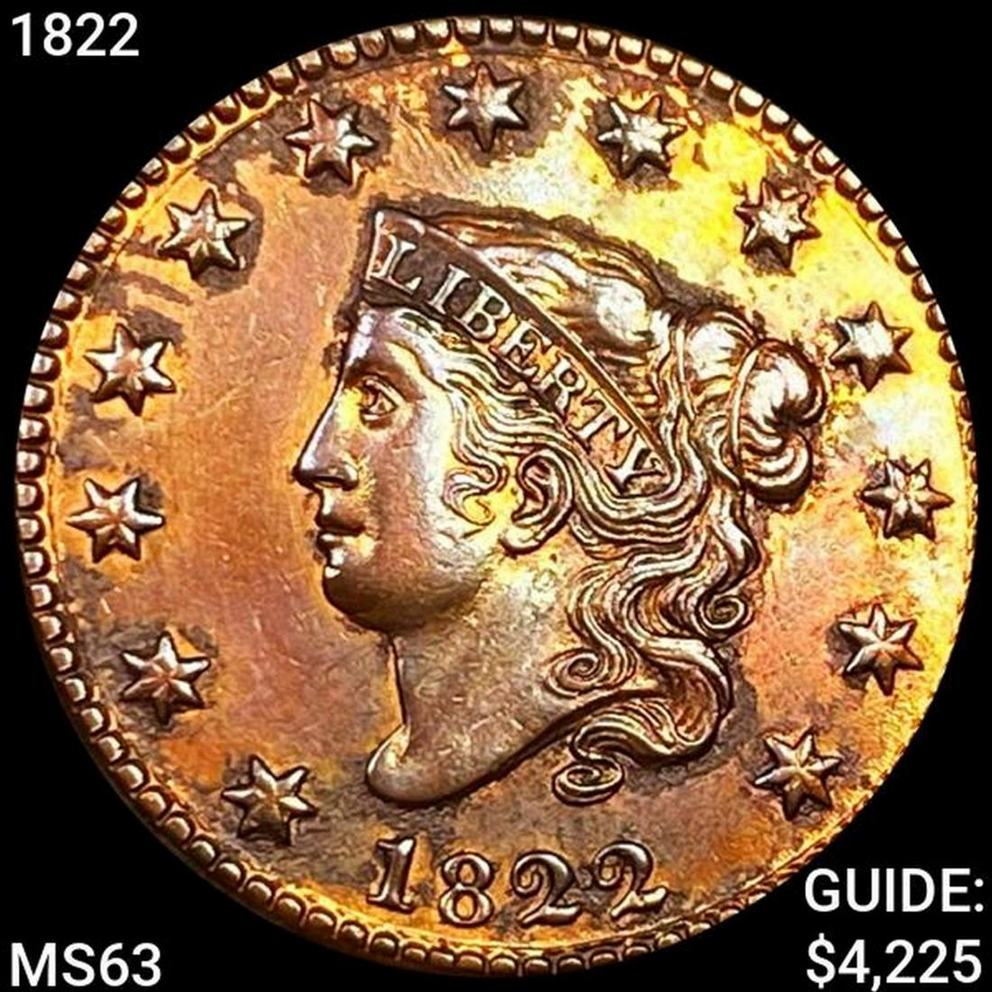 1822 Liberty Head Large Cent CHOICE BU (1 of 2)