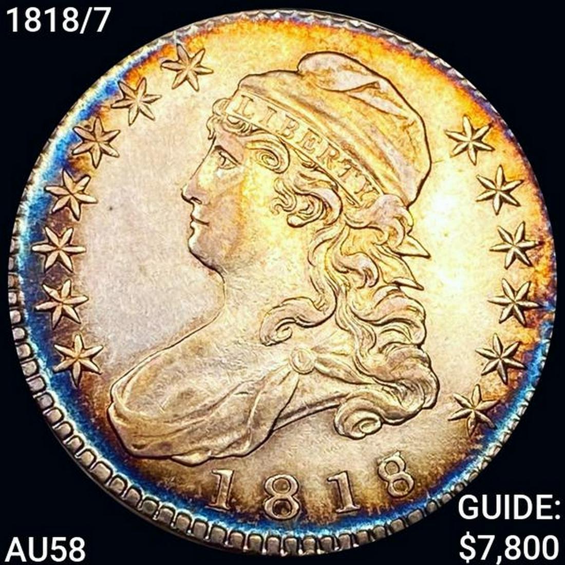 1818/7 Capped Bust Half Dollar CHOICE AU (1 of 2)