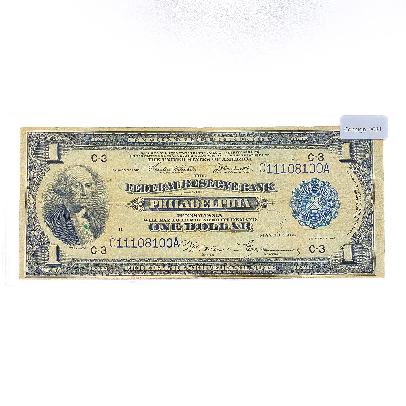 1914 LG Bank of Philadelphia $1 Legal Note (1 of 2)