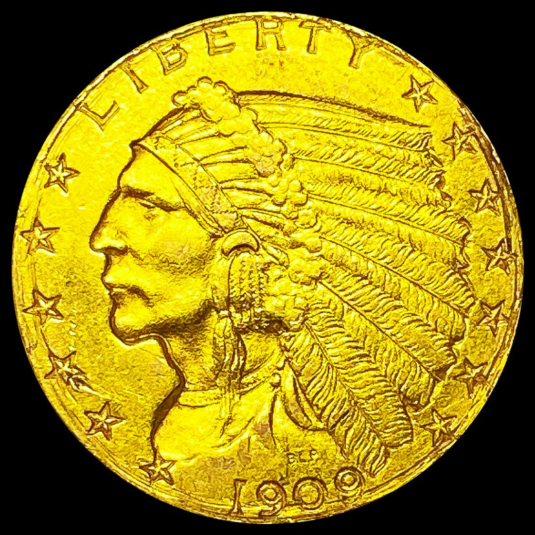 1909 $2.50 Gold Quarter Eagle CLOSE UNC (1 of 2)