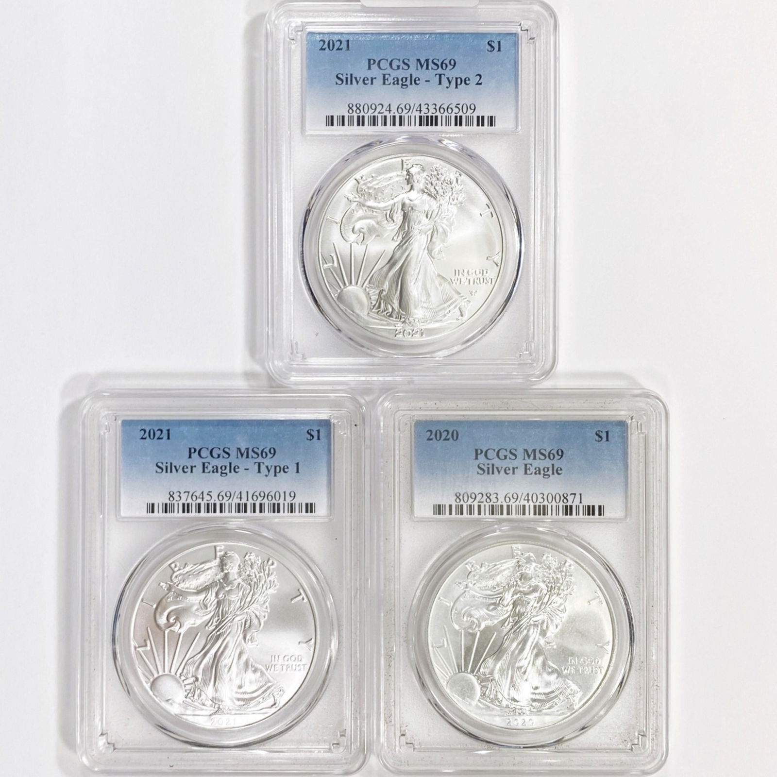 1921 Set (5) Silver Peace Dollar NGC MS63 (1 of 2)