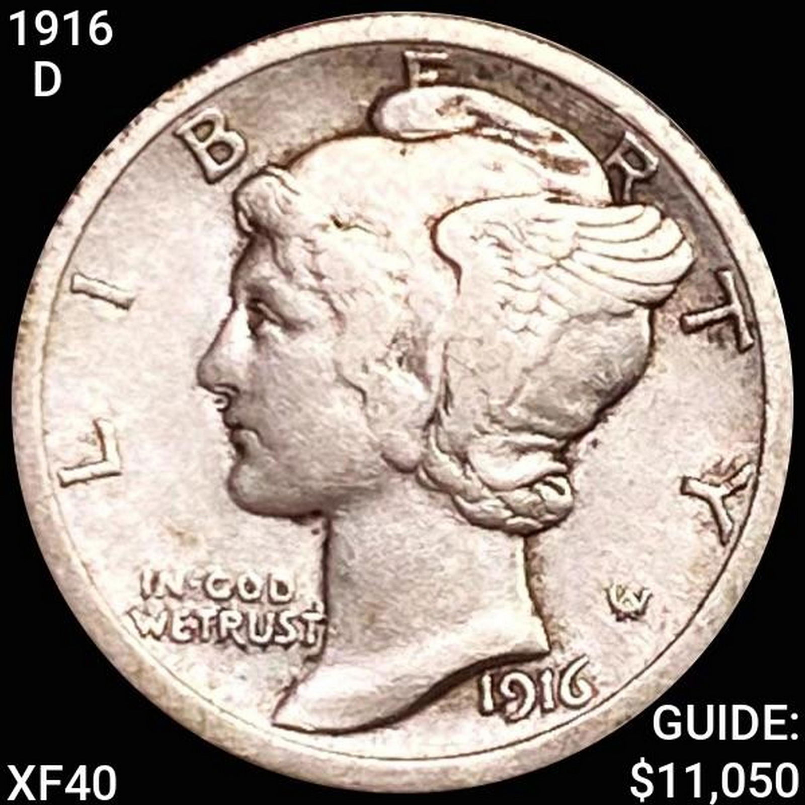 1916-D Mercury Silver Dime LIGHTLY CIRCULATED (1 of 2)