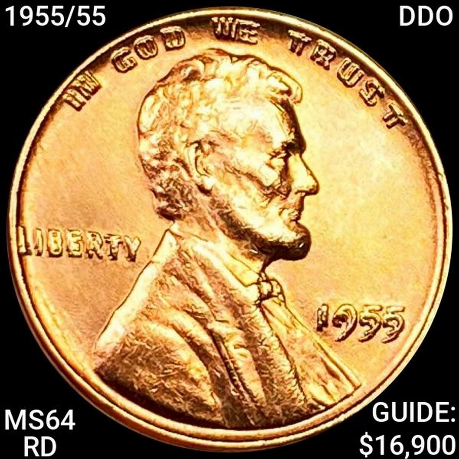 1955/55 DDO Lincoln Wheat Cent CHOICE BU RD (1 of 2)