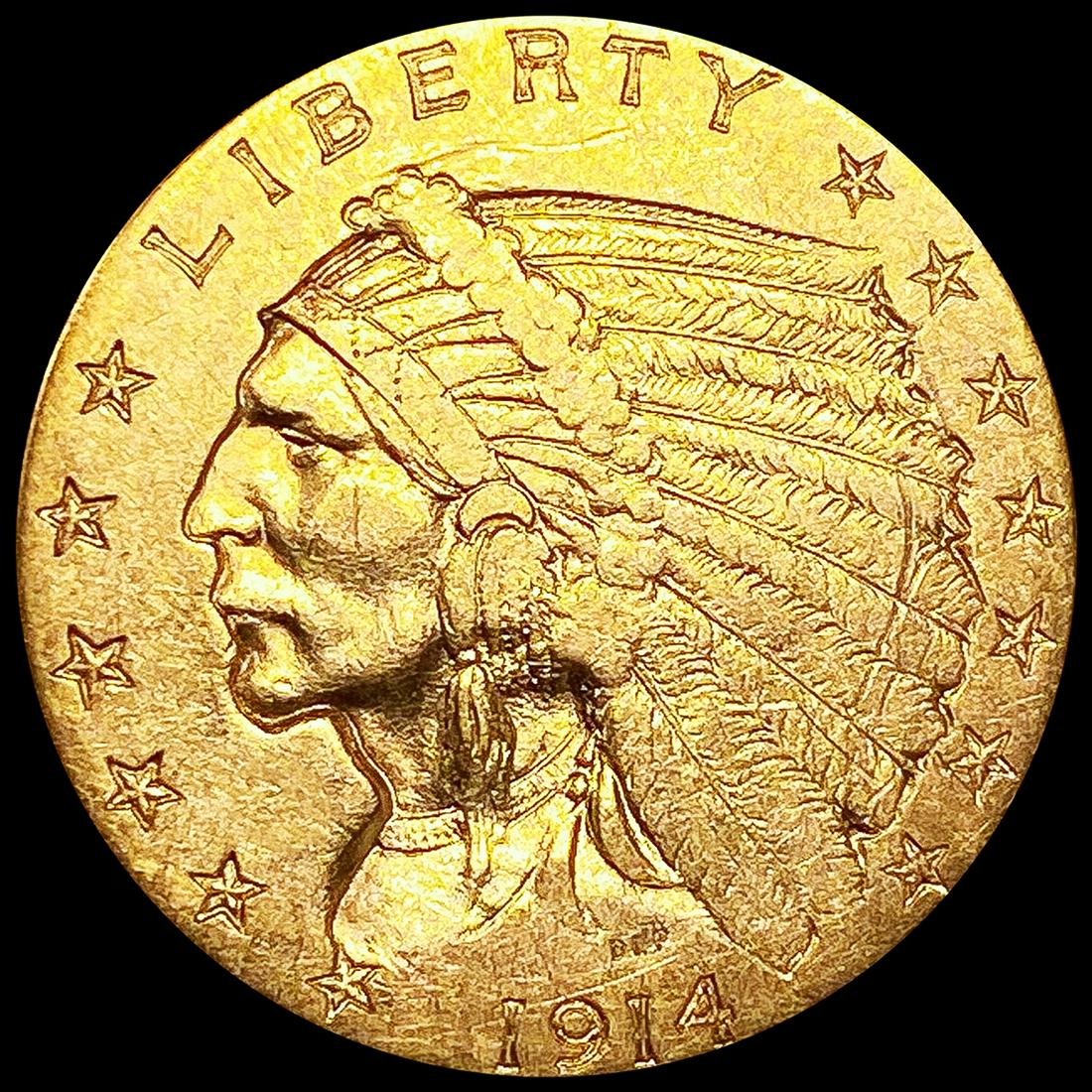 1914-D $2.50 Gold Quarter Eagle NEAR UNC (1 of 2)