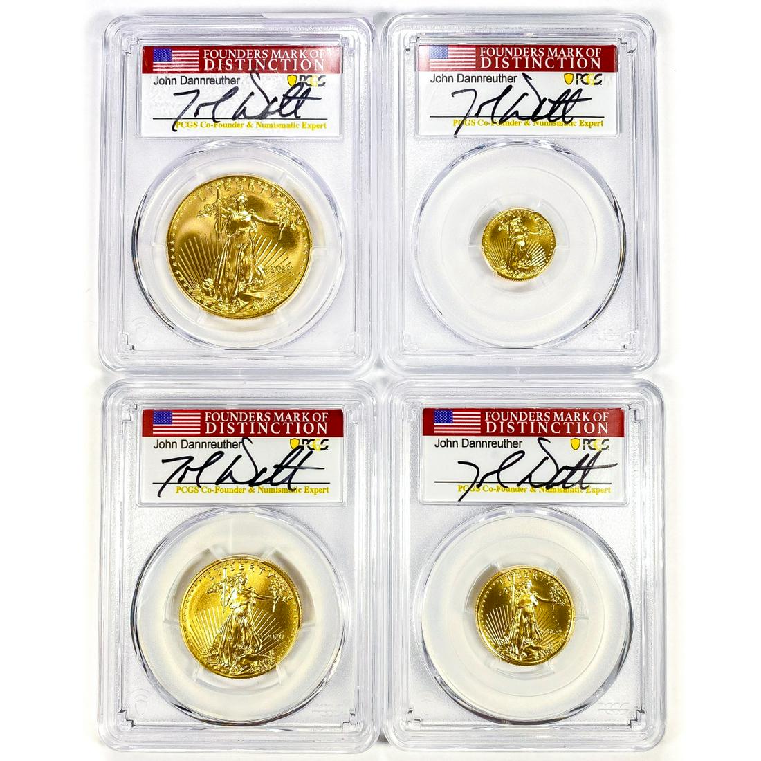 2020 Set (4) $5, $10, $25, $50 A.G.E. NGC MS70 (1 of 2)