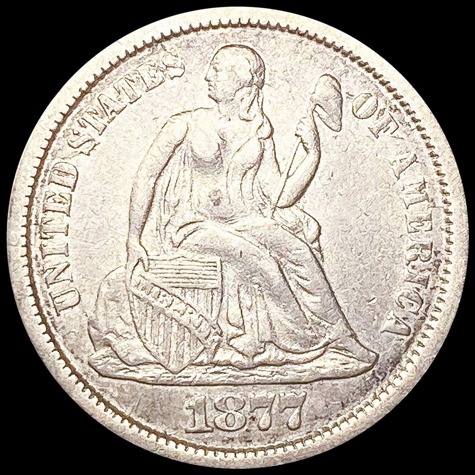 1877-CC Seated Liberty Dime CLOSELY UNCIRCULATED (1 of 2)