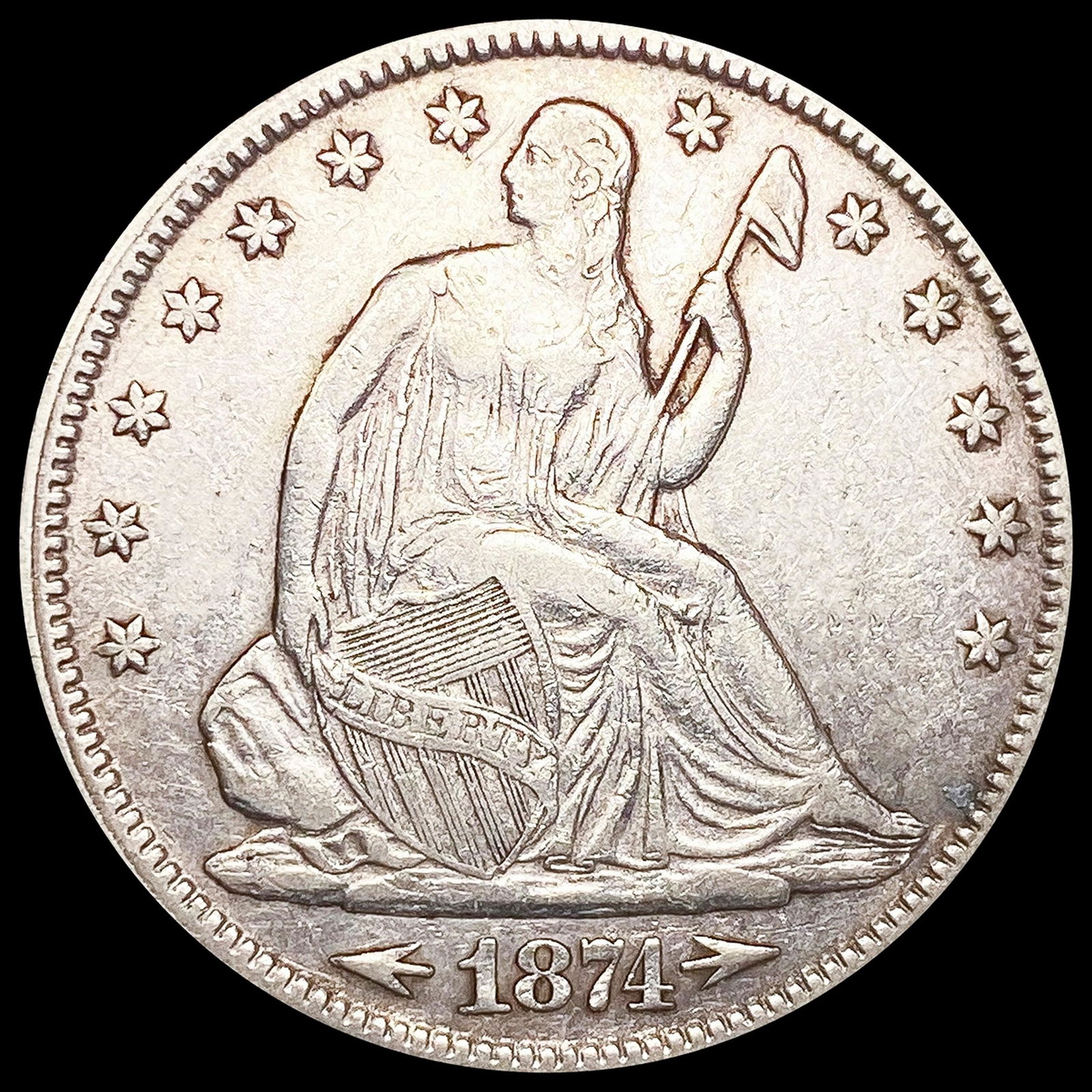 1874 Seated Liberty Half Dollar UNCIRCULATED (1 of 2)