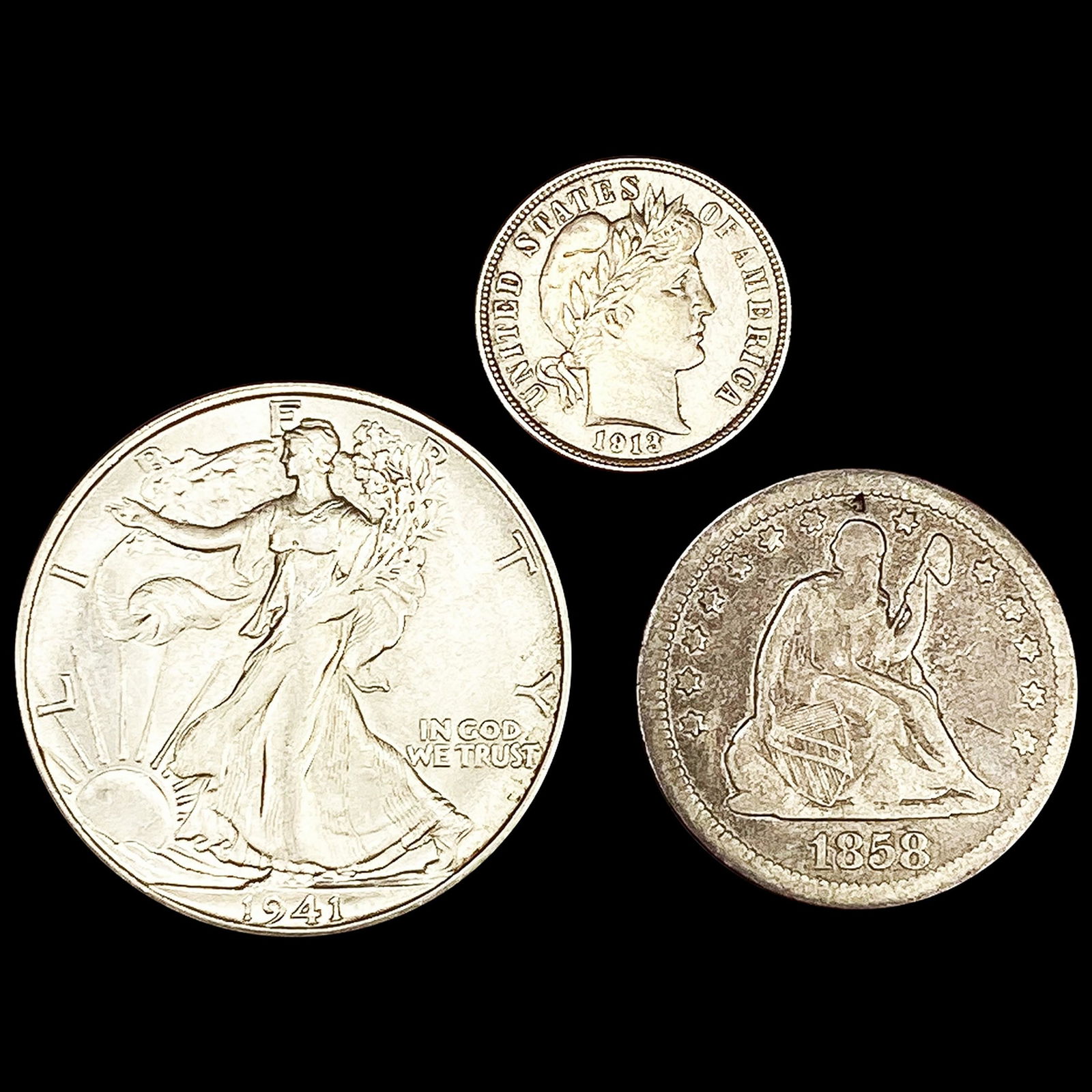 (3) Misc Coins (1858, 1913, 1941-S) UNCIRCULATED (1 of 2)