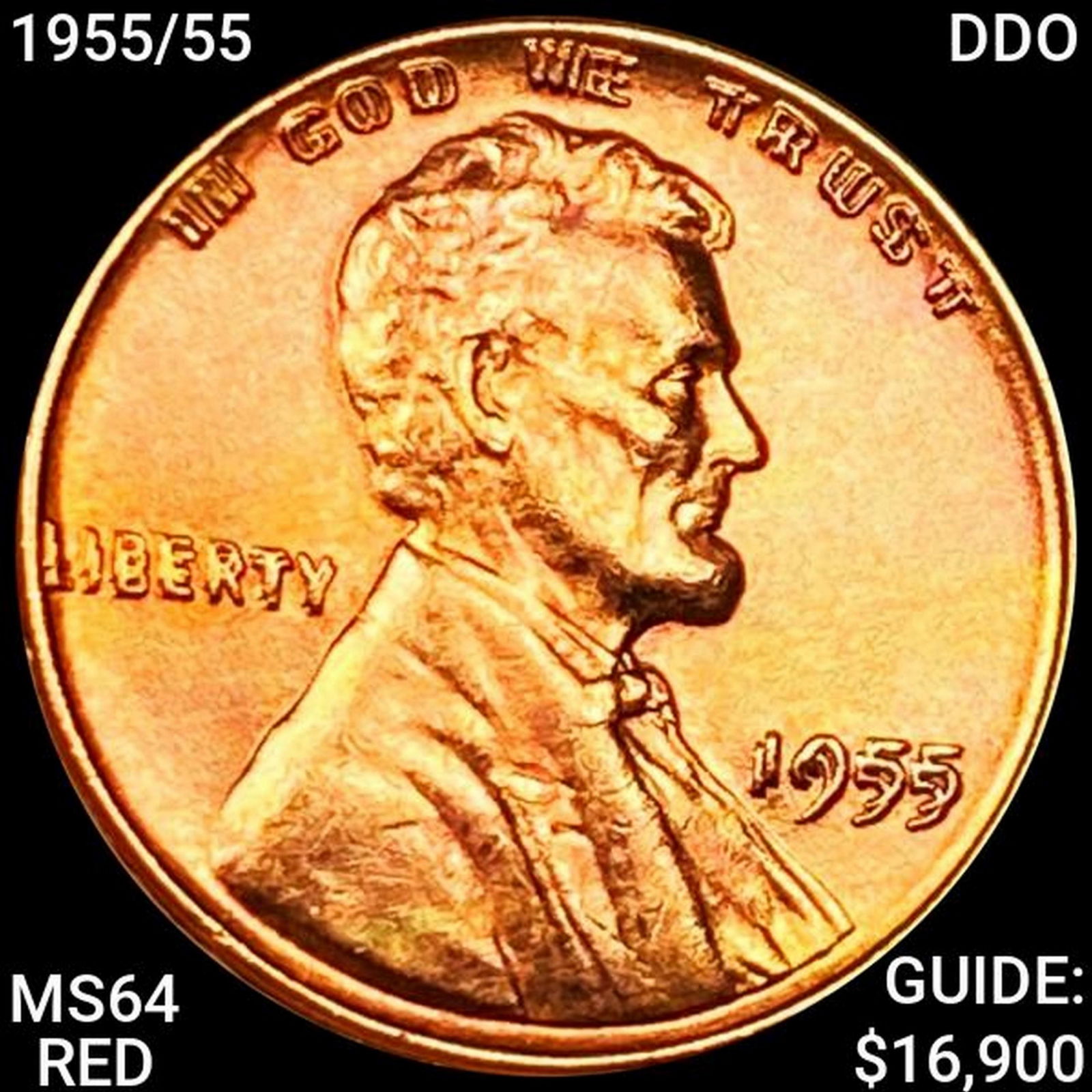 1955/55 DDO Lincoln Wheat Cent CHOICE BU RED (1 of 2)