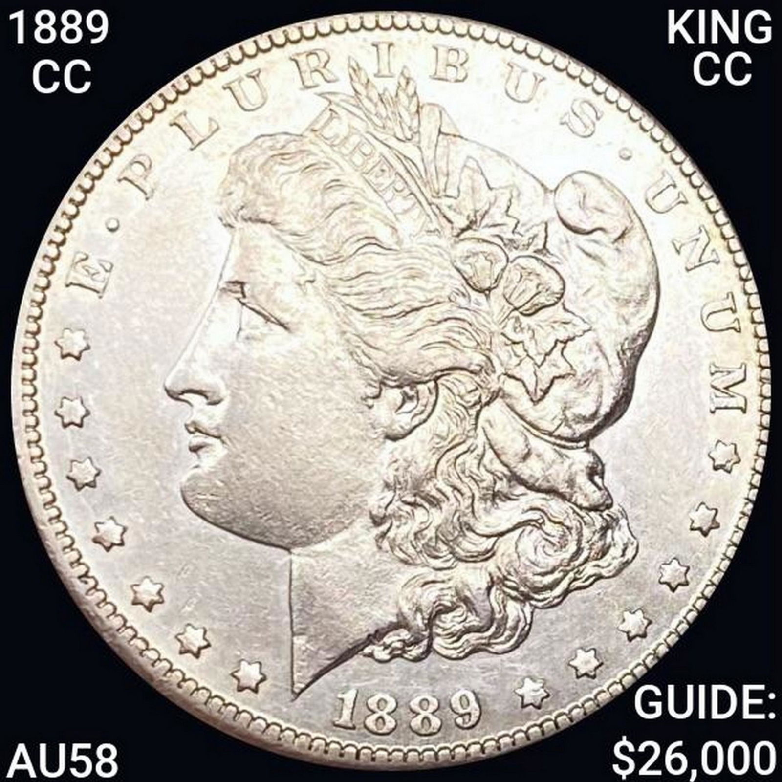 1889-CC King CC Morgan Silver Dollar CHOICE AU (1 of 2)