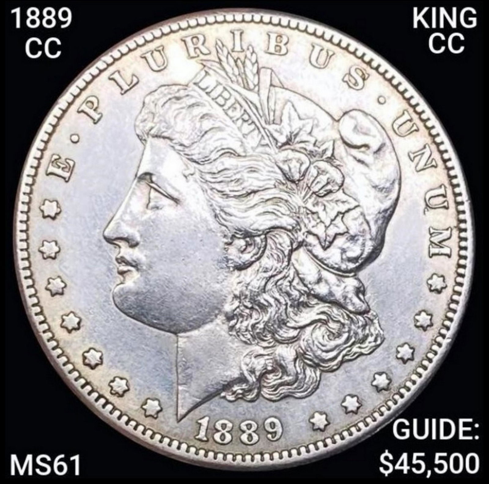 1889-CC KING CC Morgan Silver Dollar UNC (1 of 2)