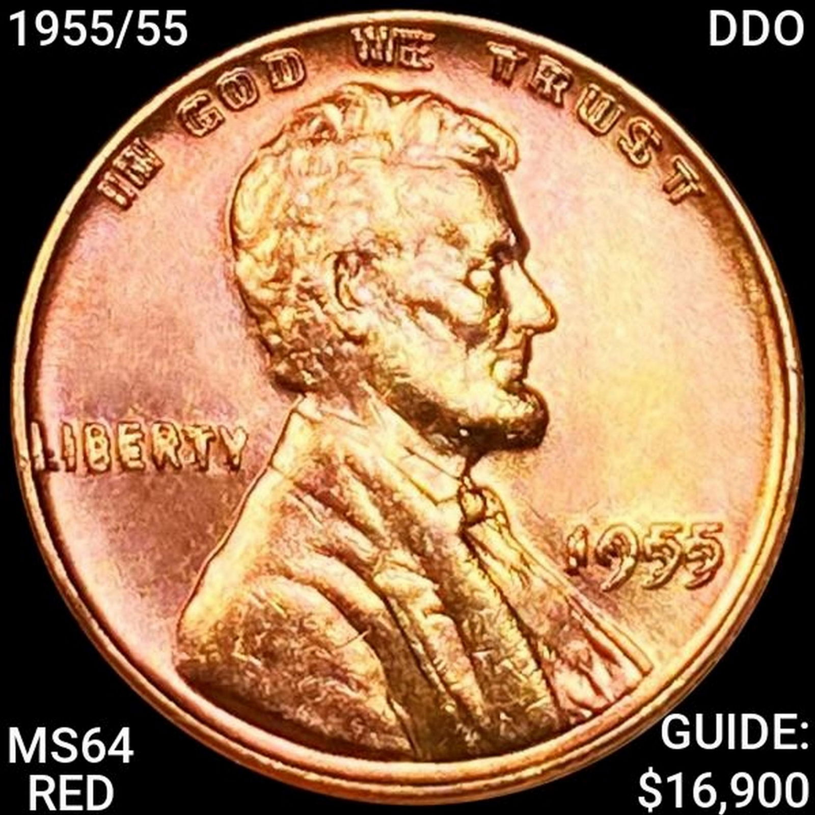 1955/55 DDO Lincoln Wheat Cent CHOICE BU RED (1 of 2)