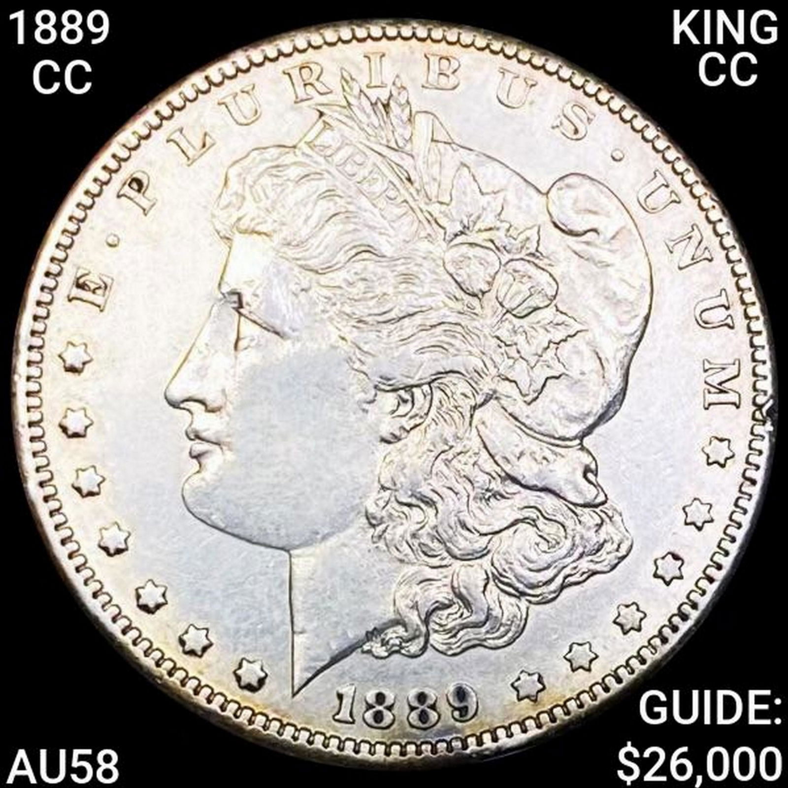 1889-CC KING CC Morgan Silver Dollar CHOICE AU (1 of 2)