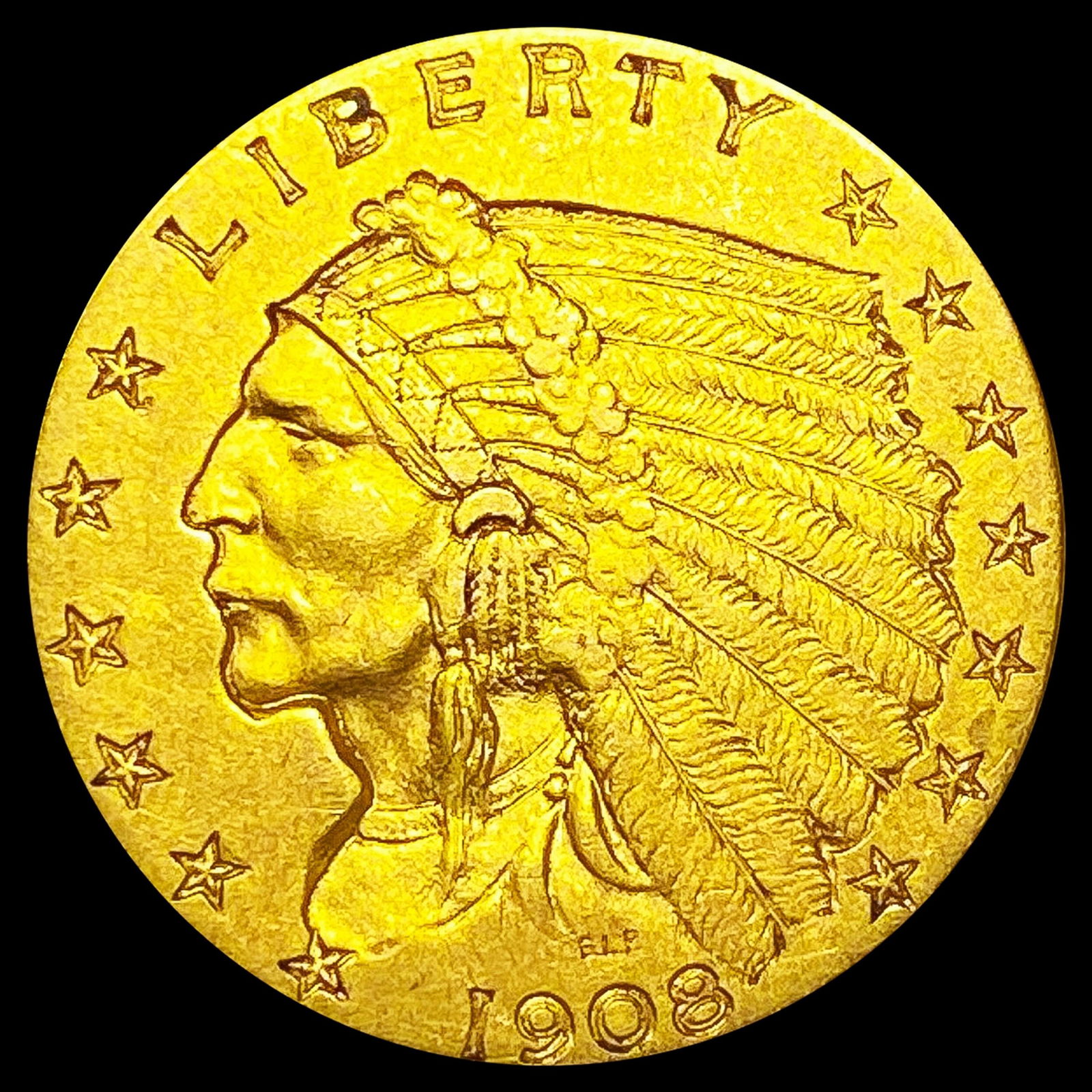 1908 $2.50 Gold Quarter Eagle NEARLY UNCIRCULATED (1 of 2)
