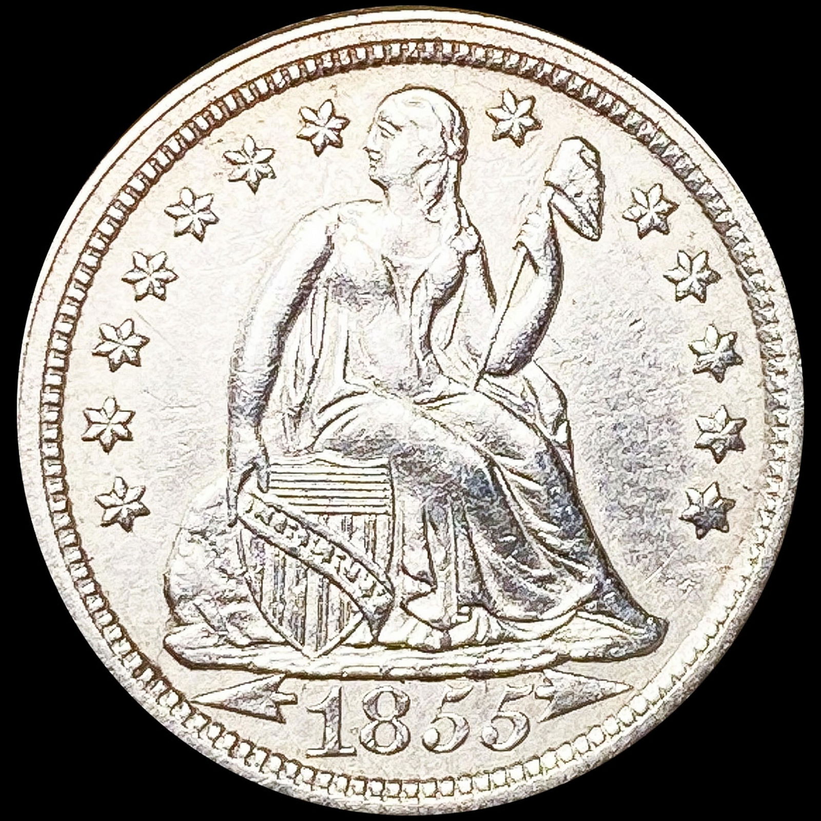 1855 Arrows Seated Liberty Dime UNCIRCULATED (1 of 2)