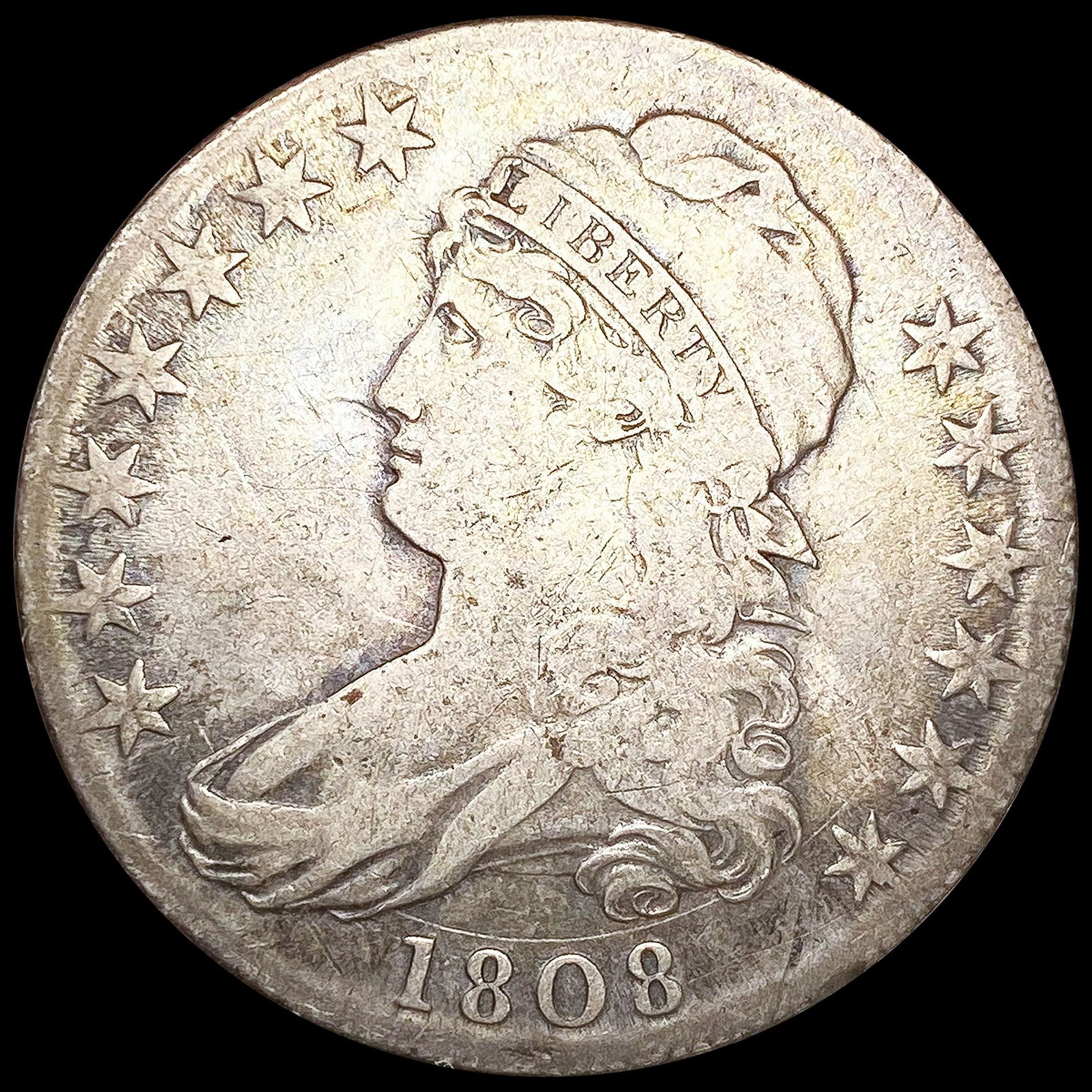 1808 Capped Bust Half Dollar NICELY CIRCULATED (1 of 2)