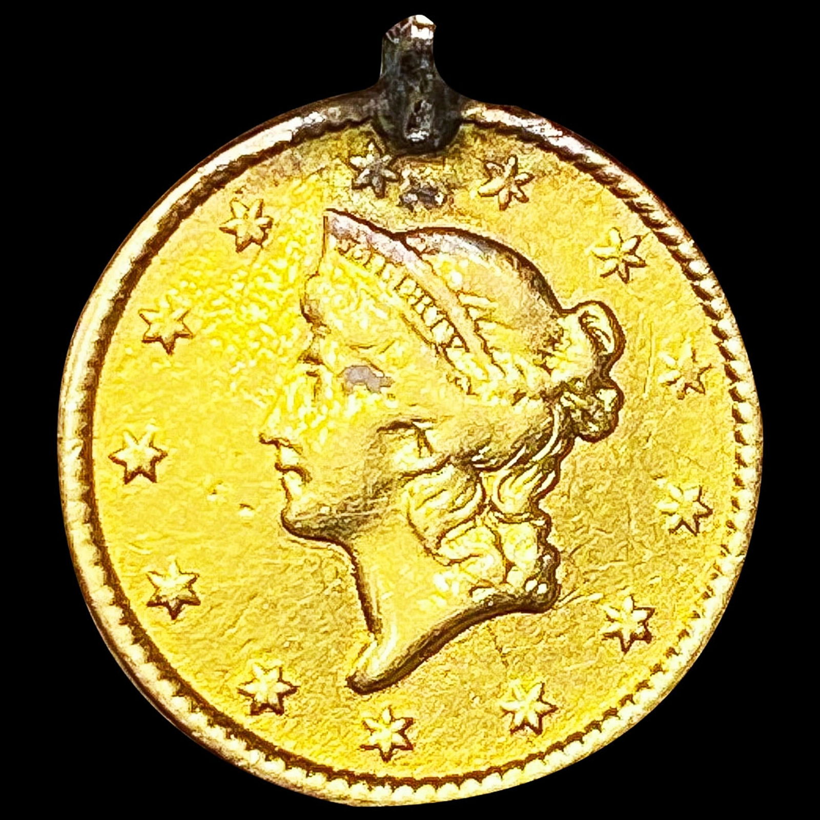 1800's Gold Dollar Love Token DETAILS (1 of 2)