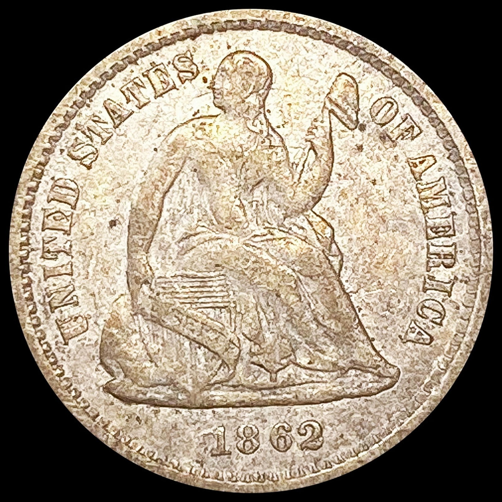 1862 Seated Liberty Half Dime LIGHTLY CIRCULATED (1 of 2)