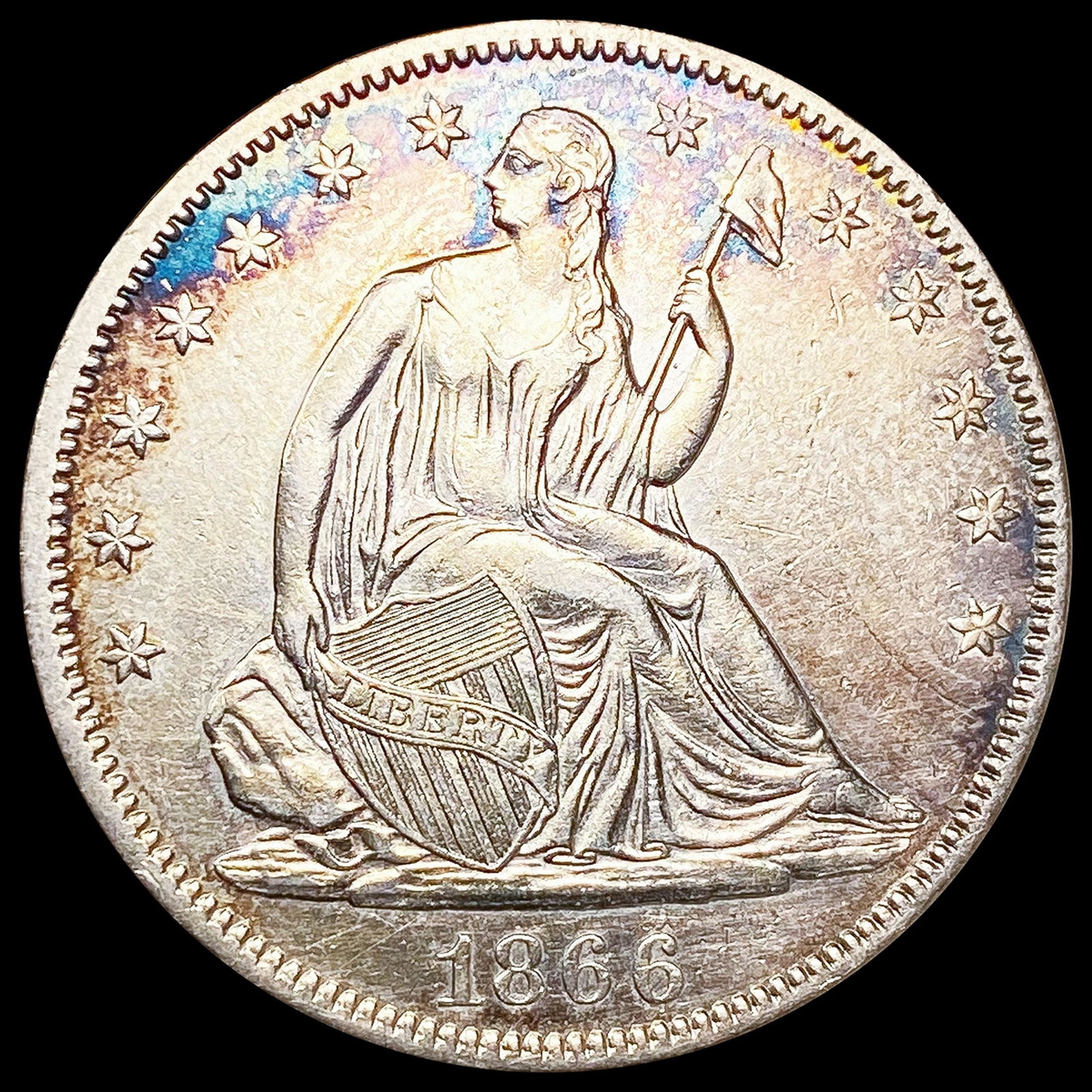 1866 Seated Liberty Half Dollar UNCIRCULATED (1 of 2)