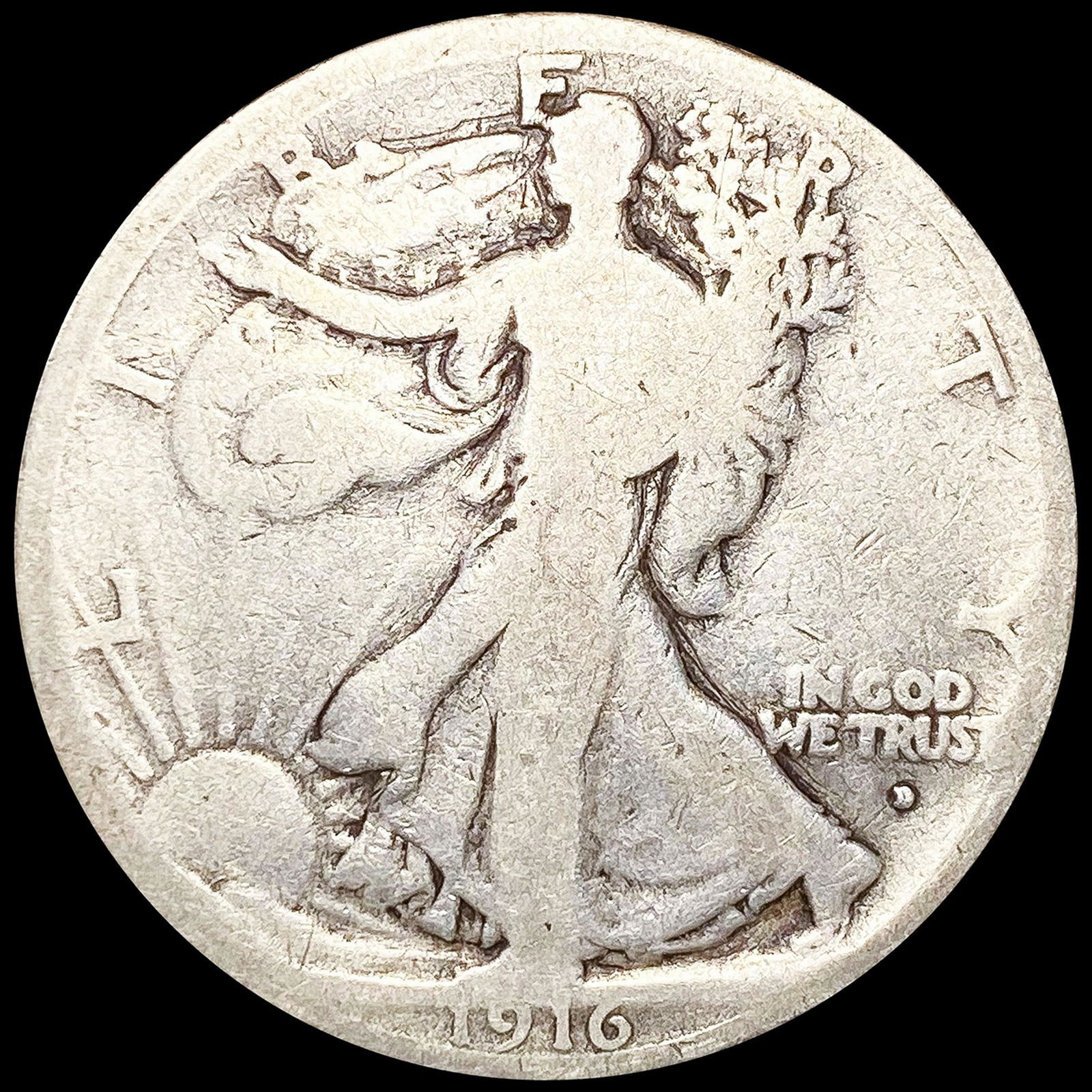 1916-D Walking Liberty Half Dollar NICE CIRC (1 of 2)