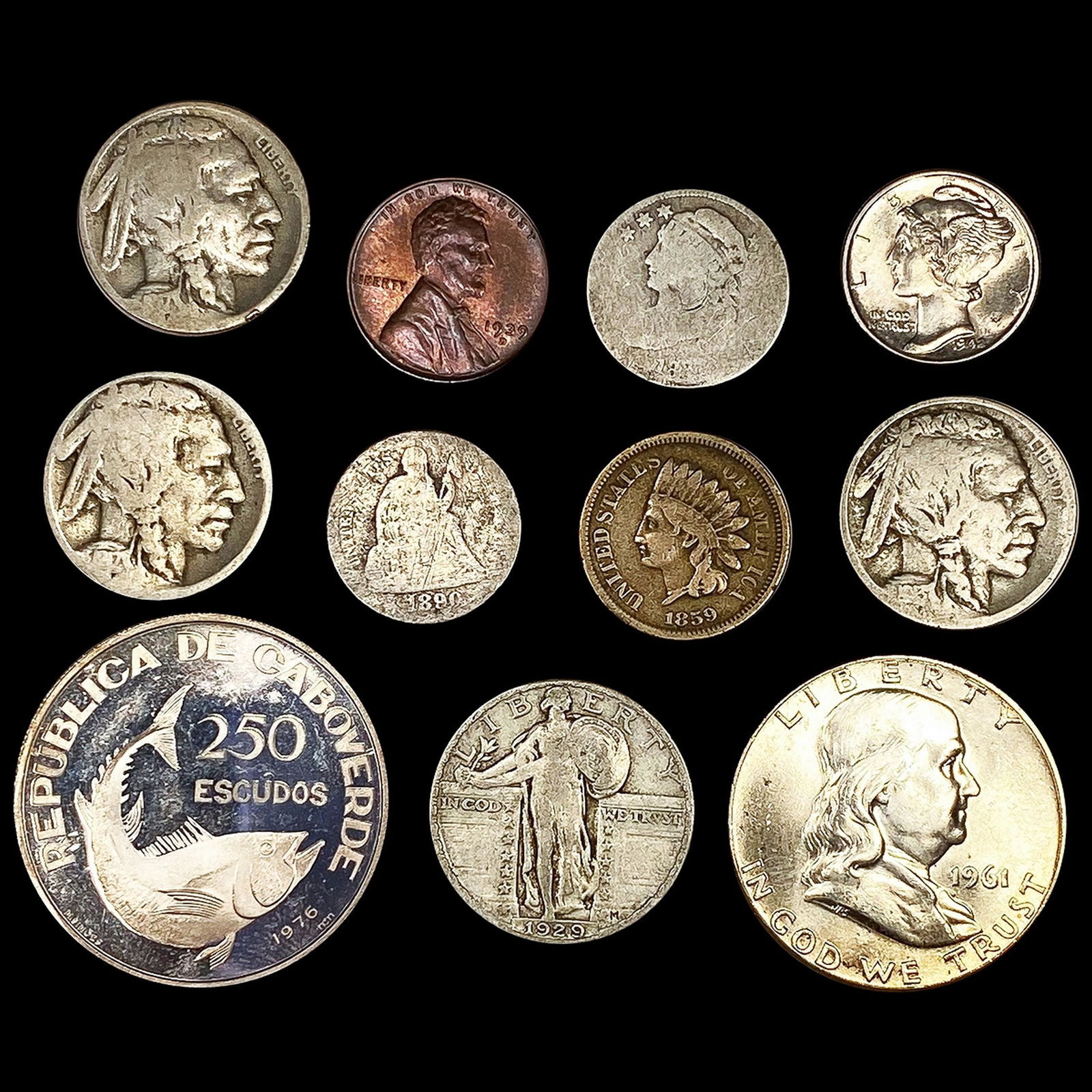 (11) Misc Coins (1831, 1859, 1890, 1913-D, (2) 19 (1 of 2)