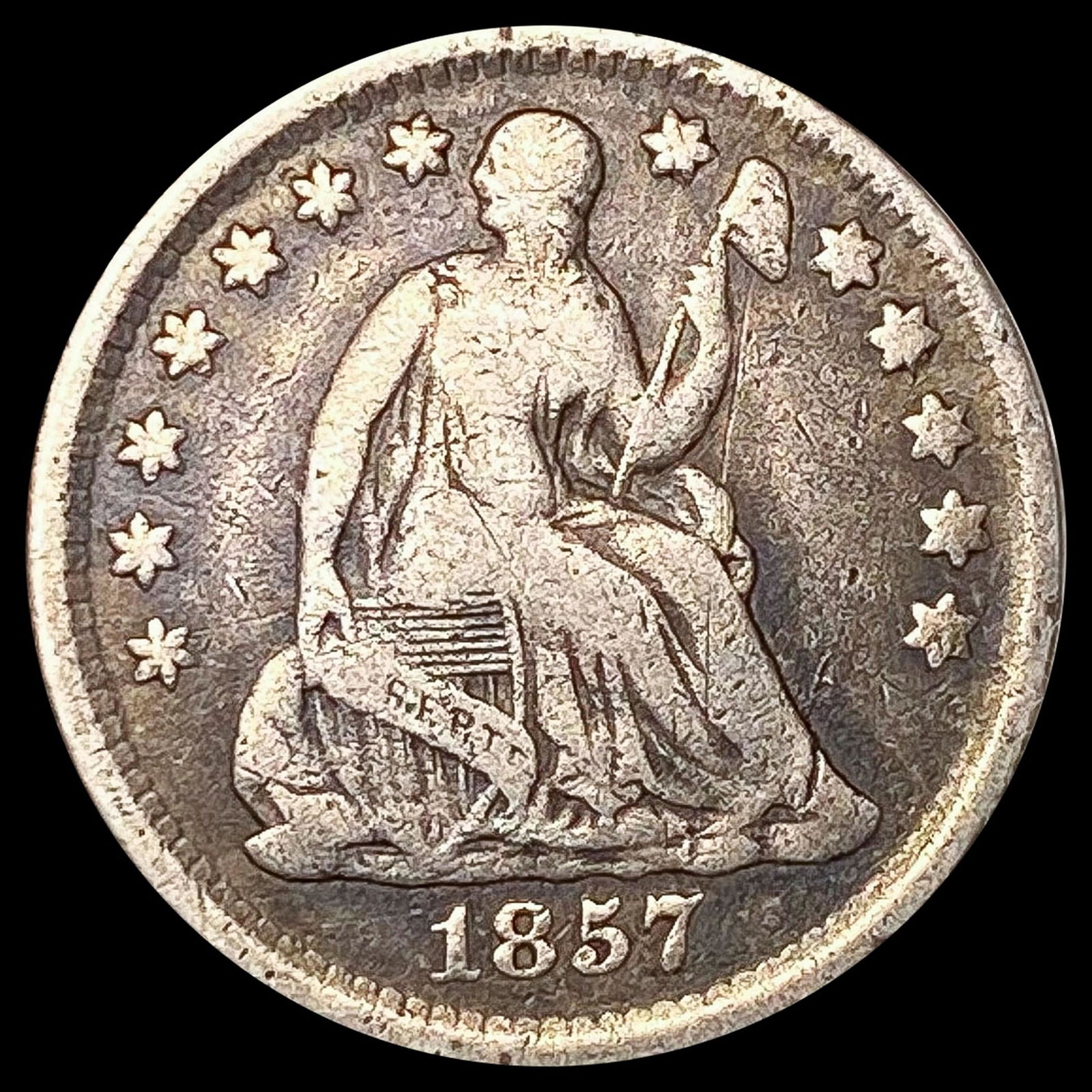 1857 Seated Liberty Half Dime NICELY CIRCULATED (1 of 2)