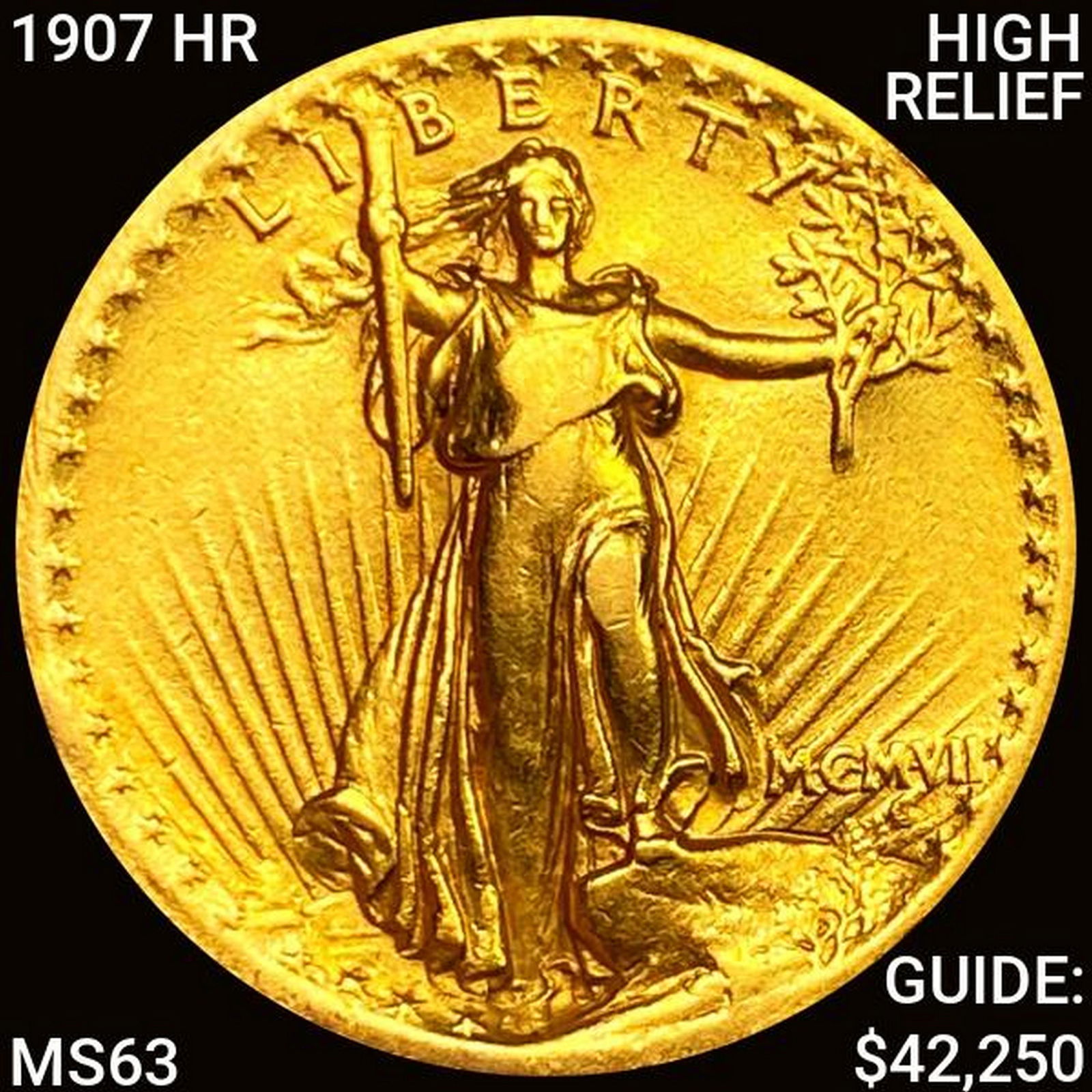 1907 HIGH RELIEF $20 Gold Double Eagle CHOICE BU (1 of 2)