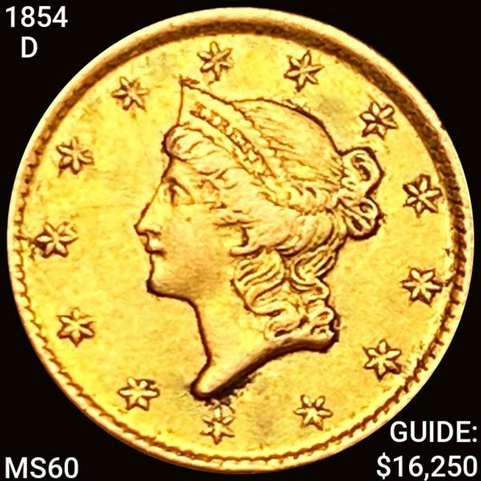 1854-D Rare Gold Dollar UNCIRCULATED (1 of 2)