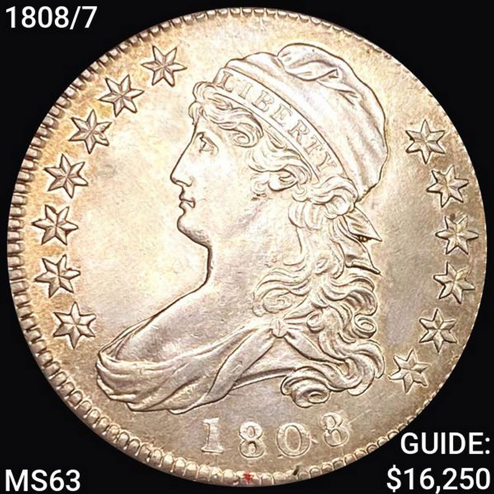 1808/7 Capped Bust Half Dollar CHOICE BU (1 of 2)