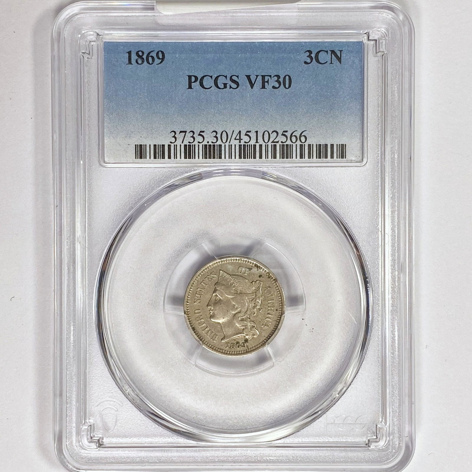 1869 Nickel Three Cent PCGS VF30 (1 of 2)