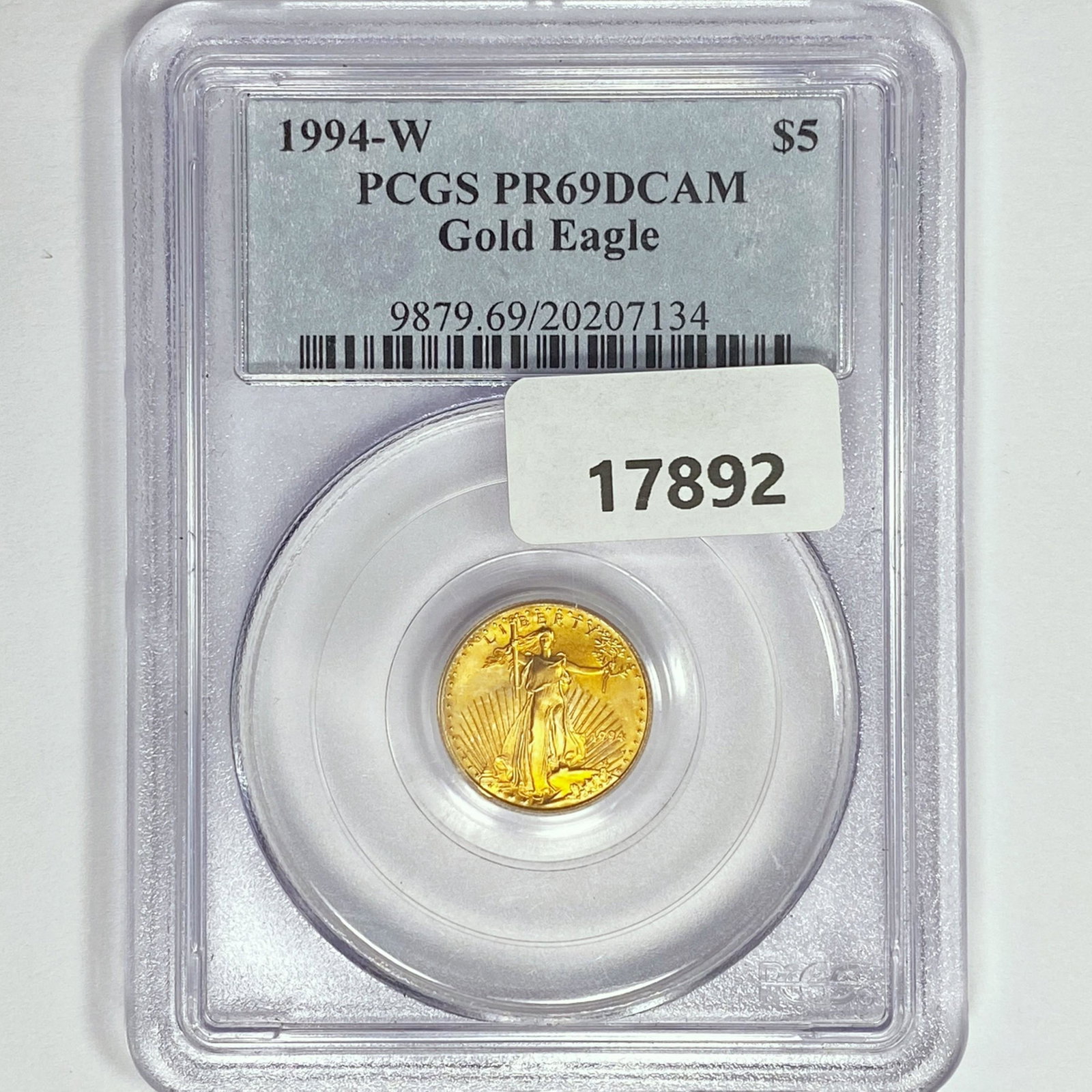 1994-W $5 1/10oz American Gold Eagle PCGS PR69 (1 of 2)