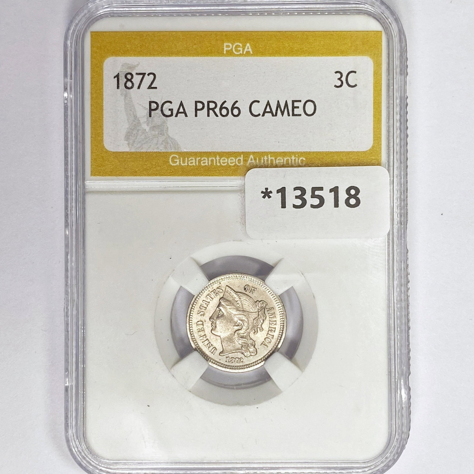 1872 Nickel Three Cent PGA PR66 CAMEO (1 of 2)