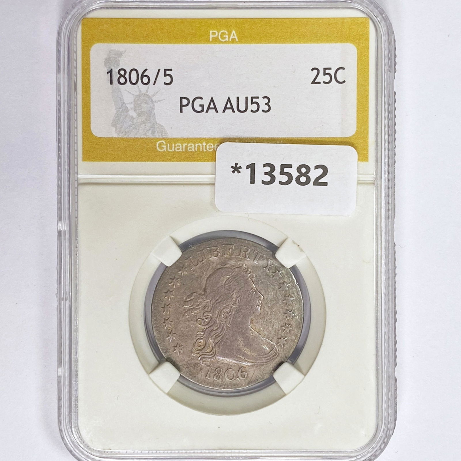 1806/5 Draped Bust Quarter PGA AU53 (1 of 2)