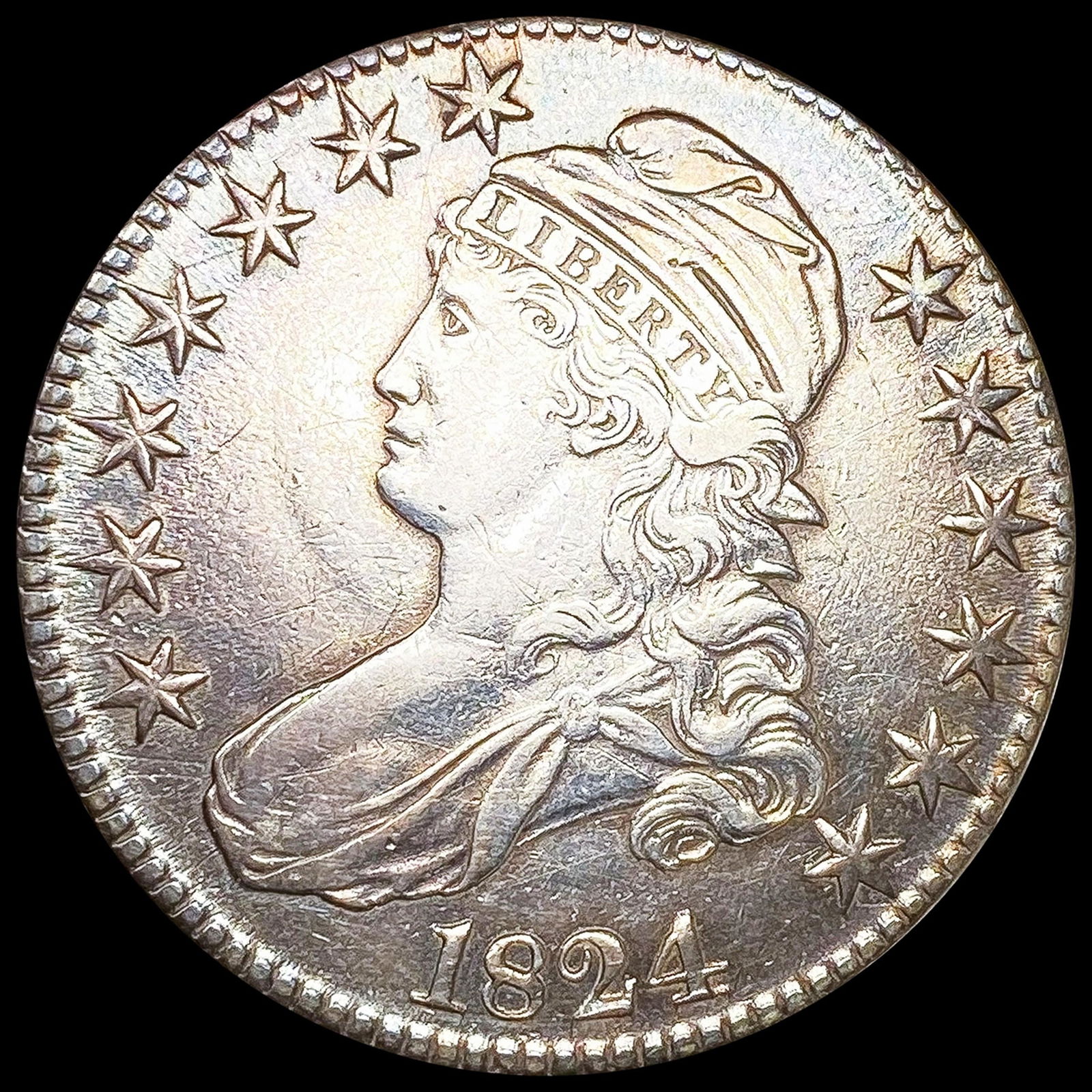 1824 Capped Bust Half Dollar CLOSELY UNCIRCULATED (1 of 2)