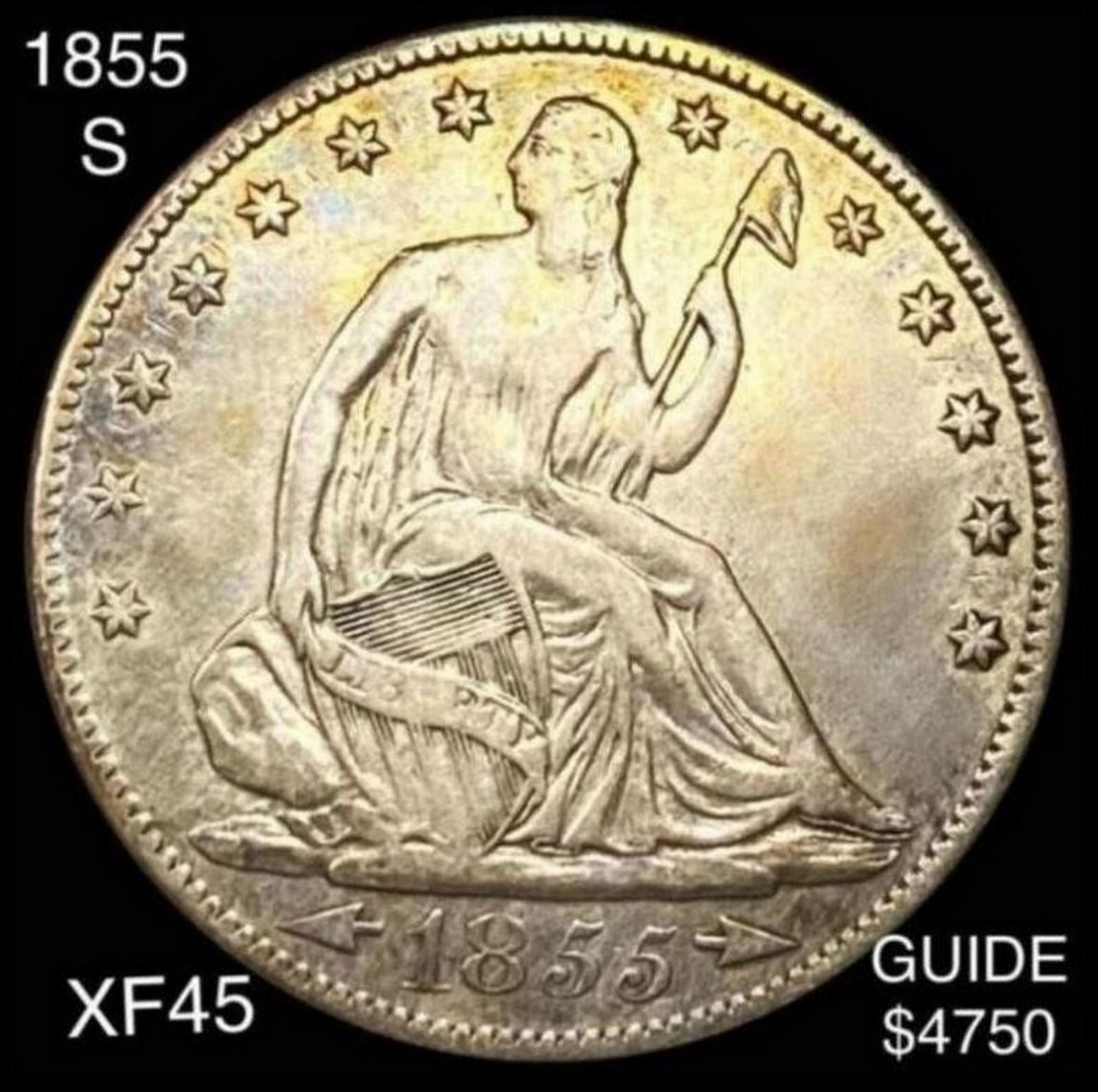 1855-S Seated Half Dollar LIGHTLY CIRCULATED (1 of 2)