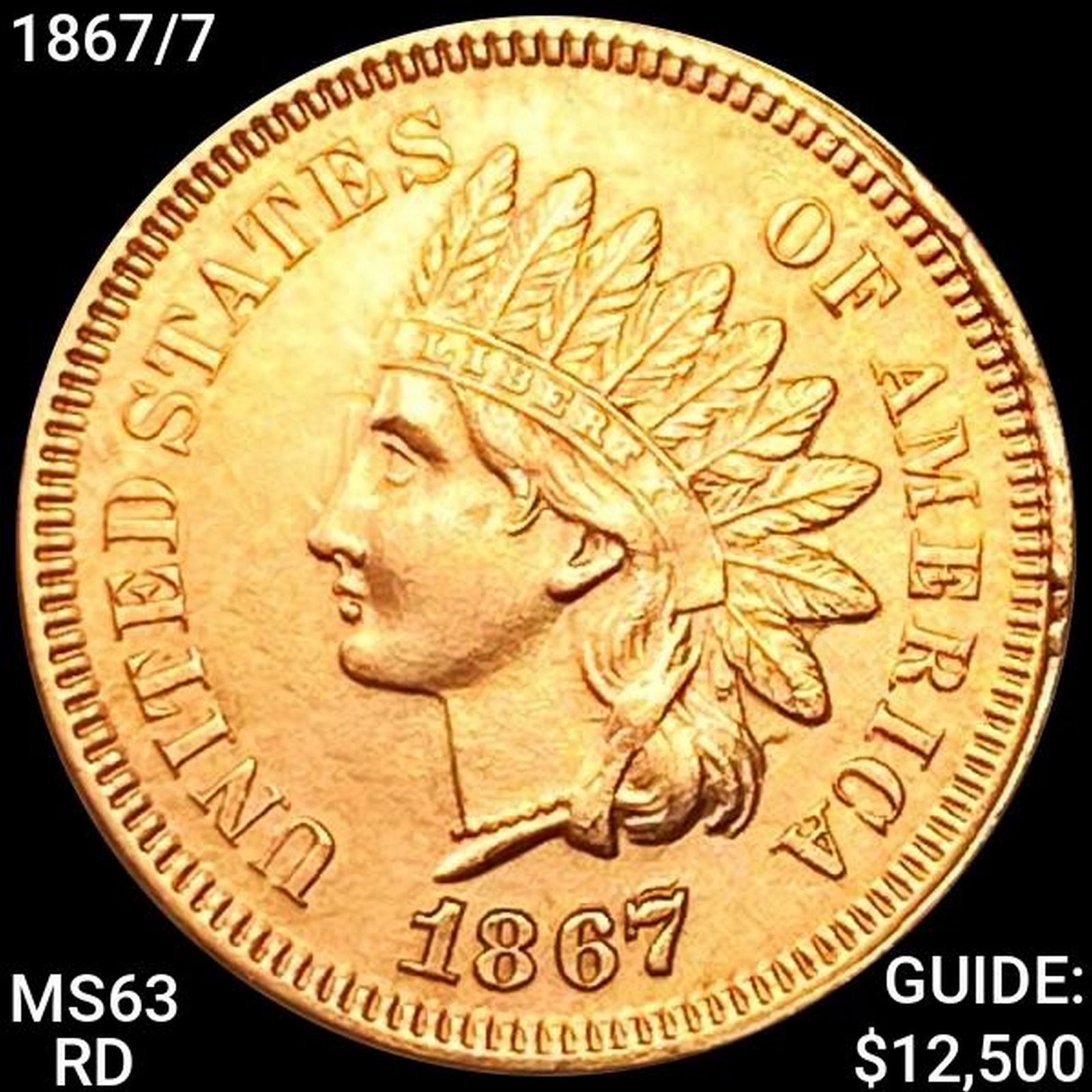 1867/7 Indian Head Cent CHOICE BU RD (1 of 2)