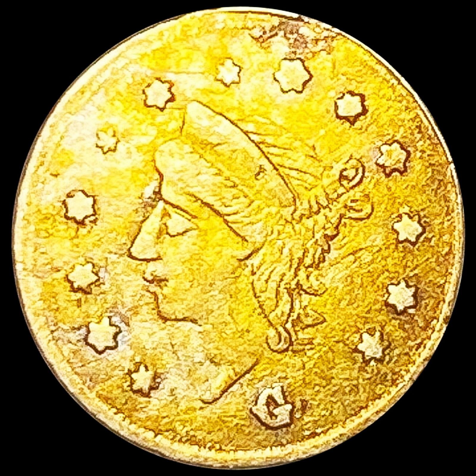 1867 Round California Gold Quarter UNCIRCULATED (1 of 2)