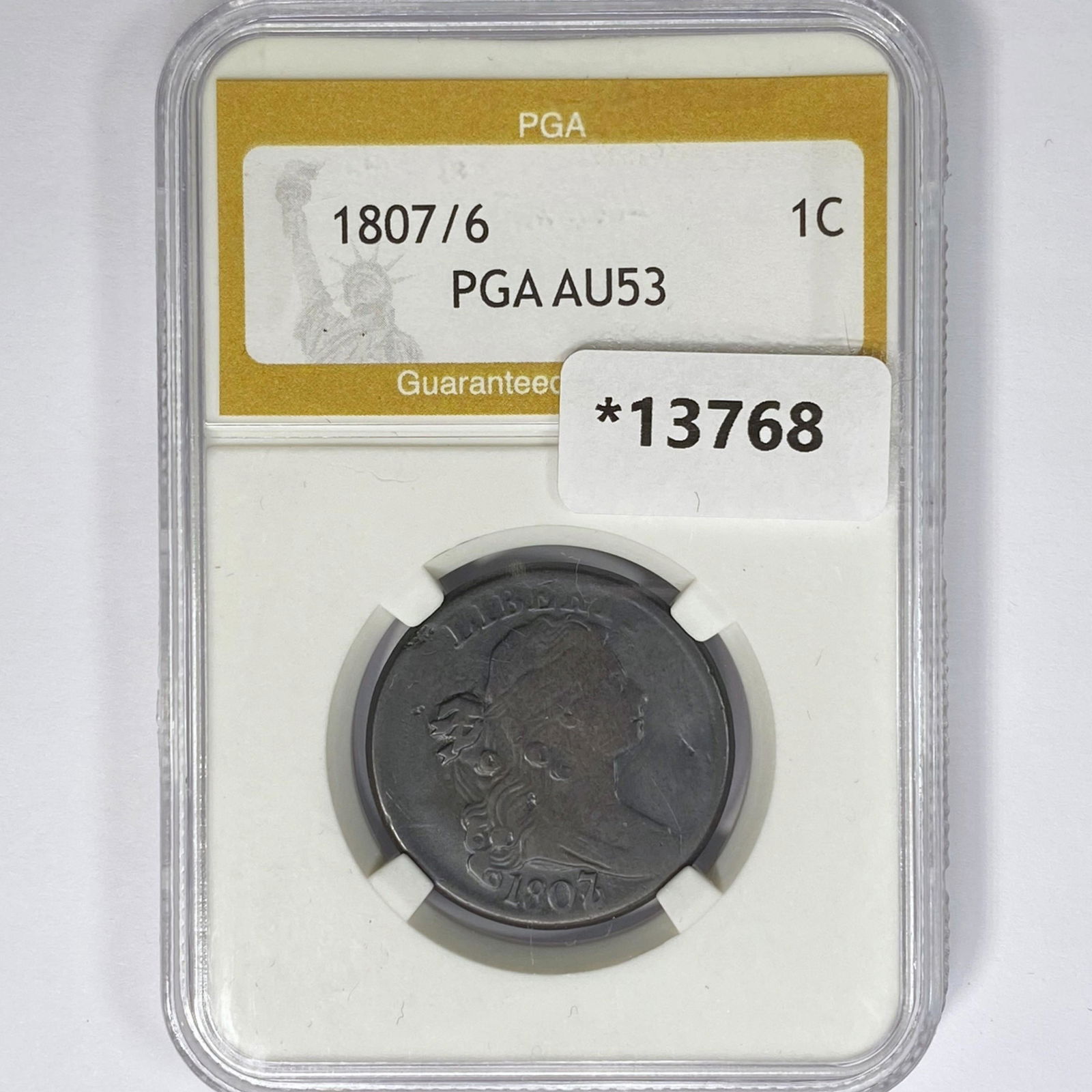 1807/6 Draped Bust Large Cent PGA AU53 (1 of 2)