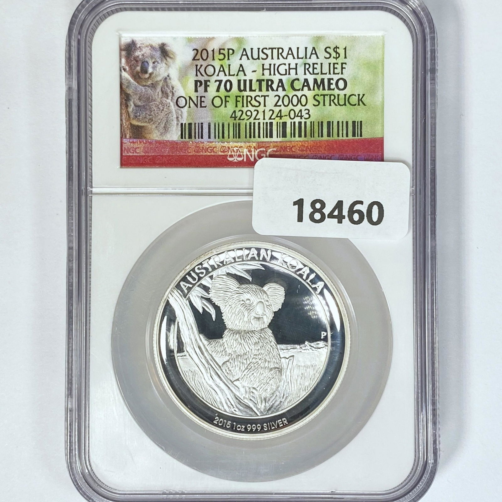 2015P $1 1oz Silver Australia Koala NGC PF70 UC, (1 of 2)