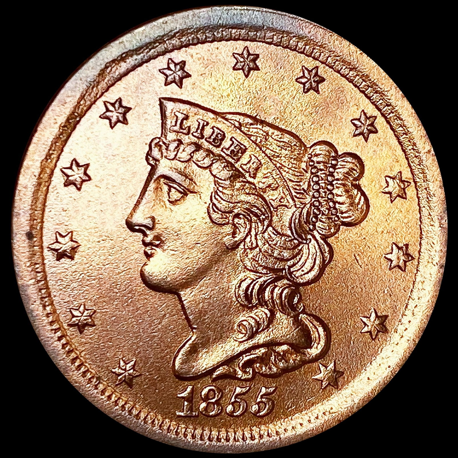 1855 Braided Hair Half Cent UNCIRCULATED (1 of 2)