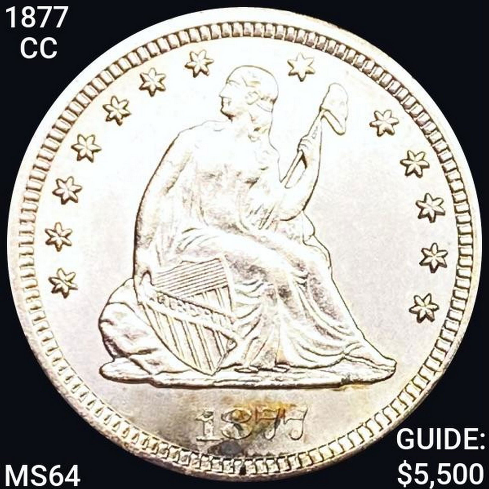 1877-CC Seated Liberty Quarter CHOICE BU (1 of 2)