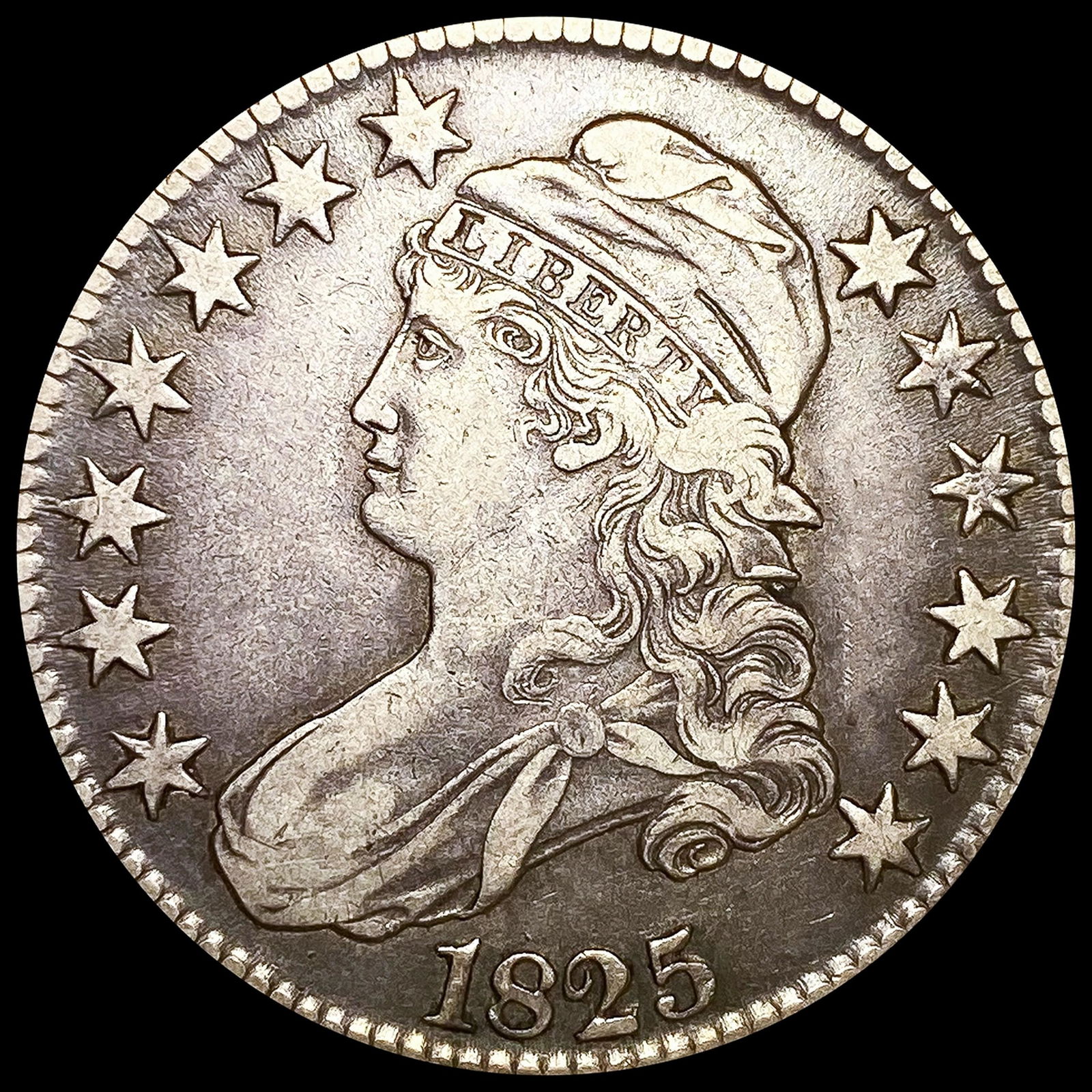 1825 Capped Bust Half Dollar CLOSELY UNCIRCULATED (1 of 2)