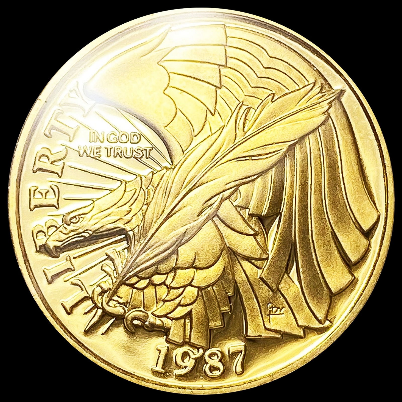 1987-W 1/4oz Gold Constitution $5 Eagle GEM PROOF (1 of 2)
