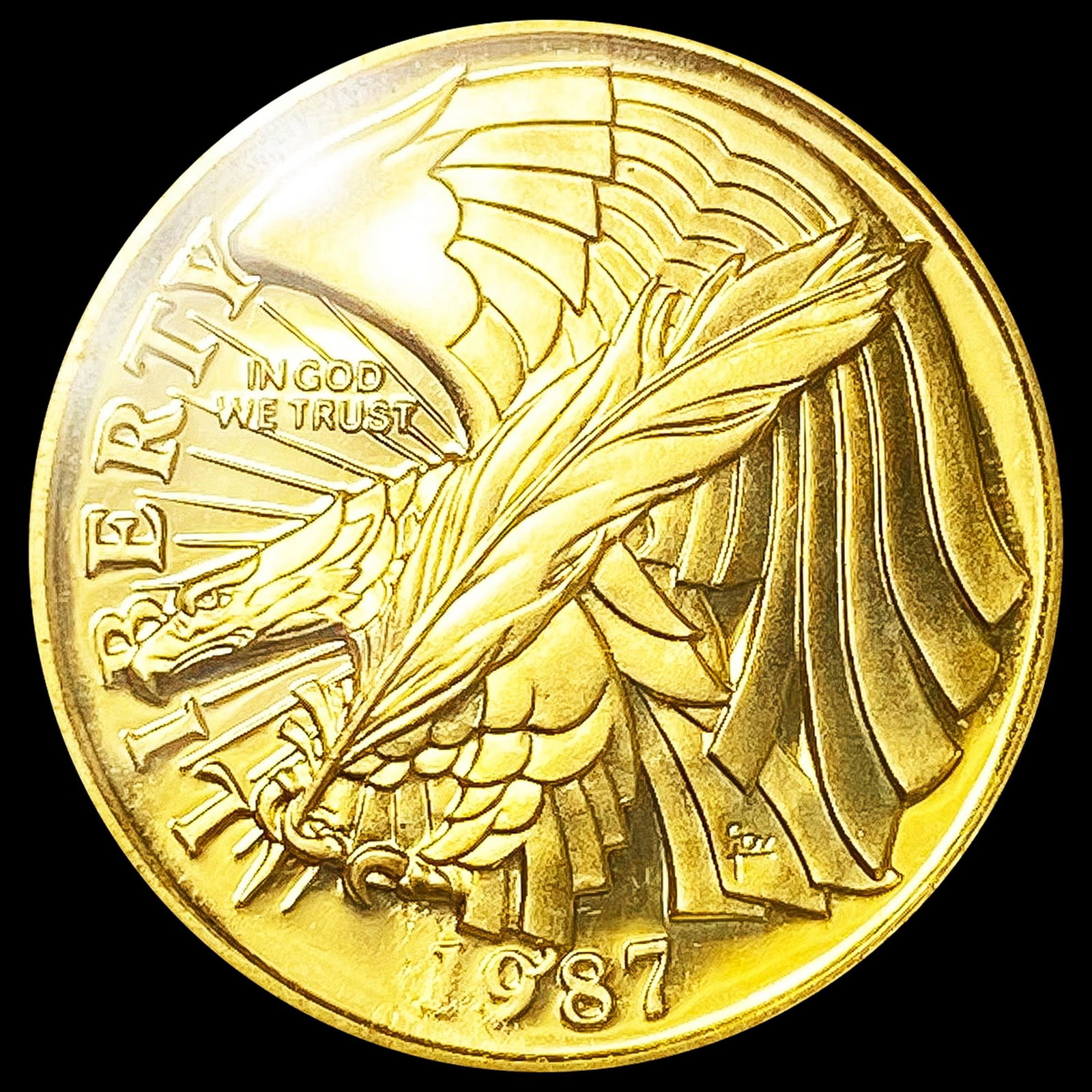 1987-W 1/4oz Gold Constitution $5 Eagle GEM PROOF (1 of 2)