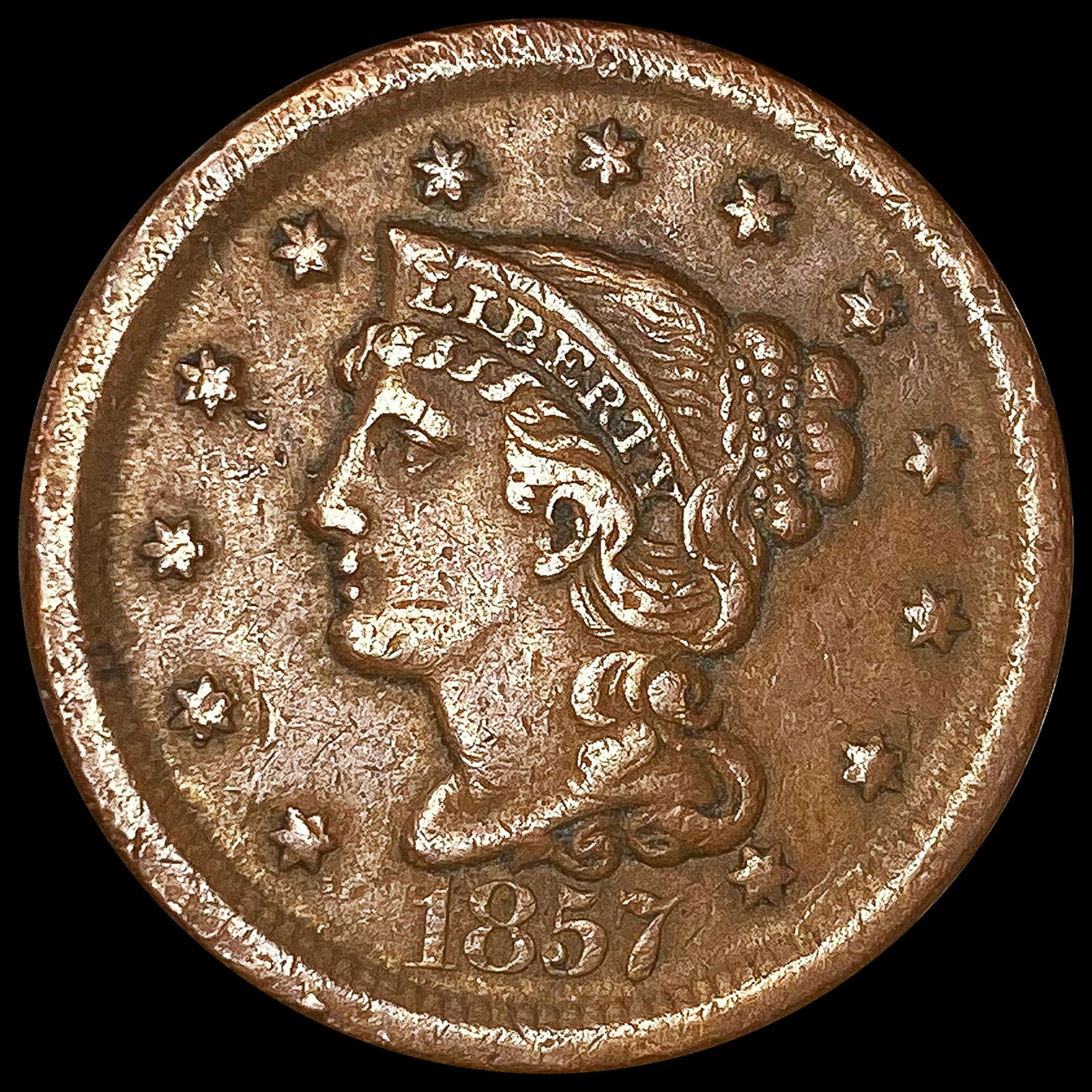 1857 Lg Date Large Cent CLOSELY UNCIRCULATED (1 of 2)