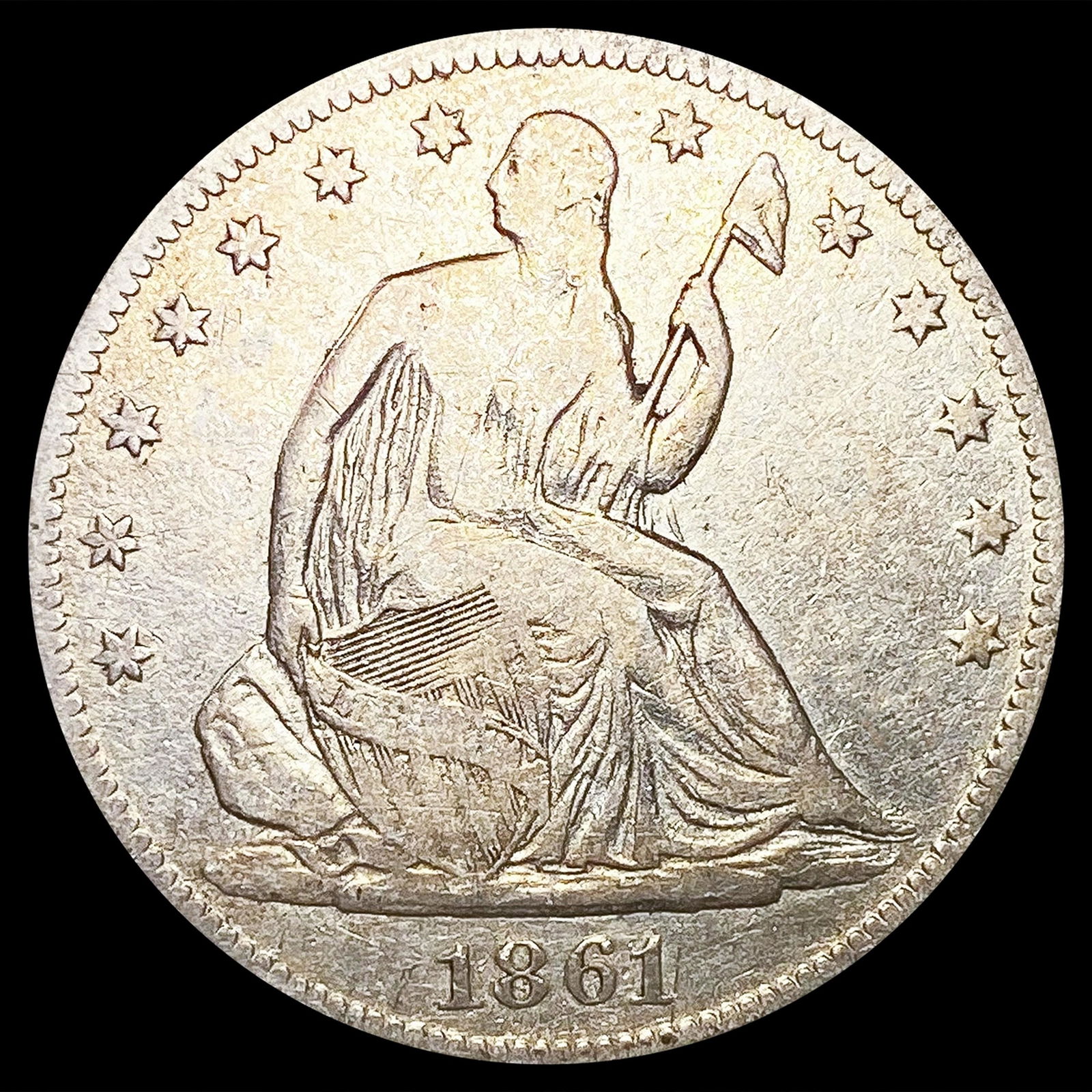 1861-O Seated Liberty Half Dollar LIGHTLY CIRC (1 of 2)