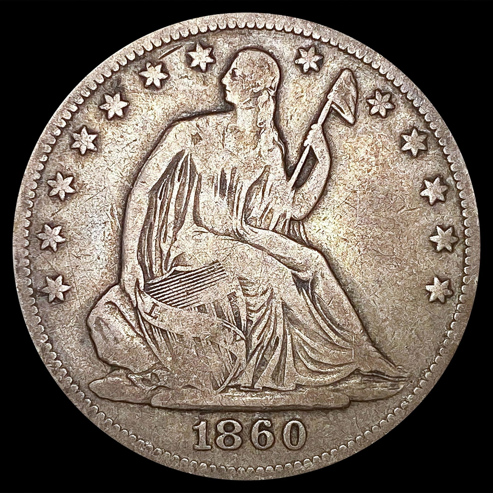 1860-O Seated Liberty Half Dollar NICELY CIRC (1 of 2)