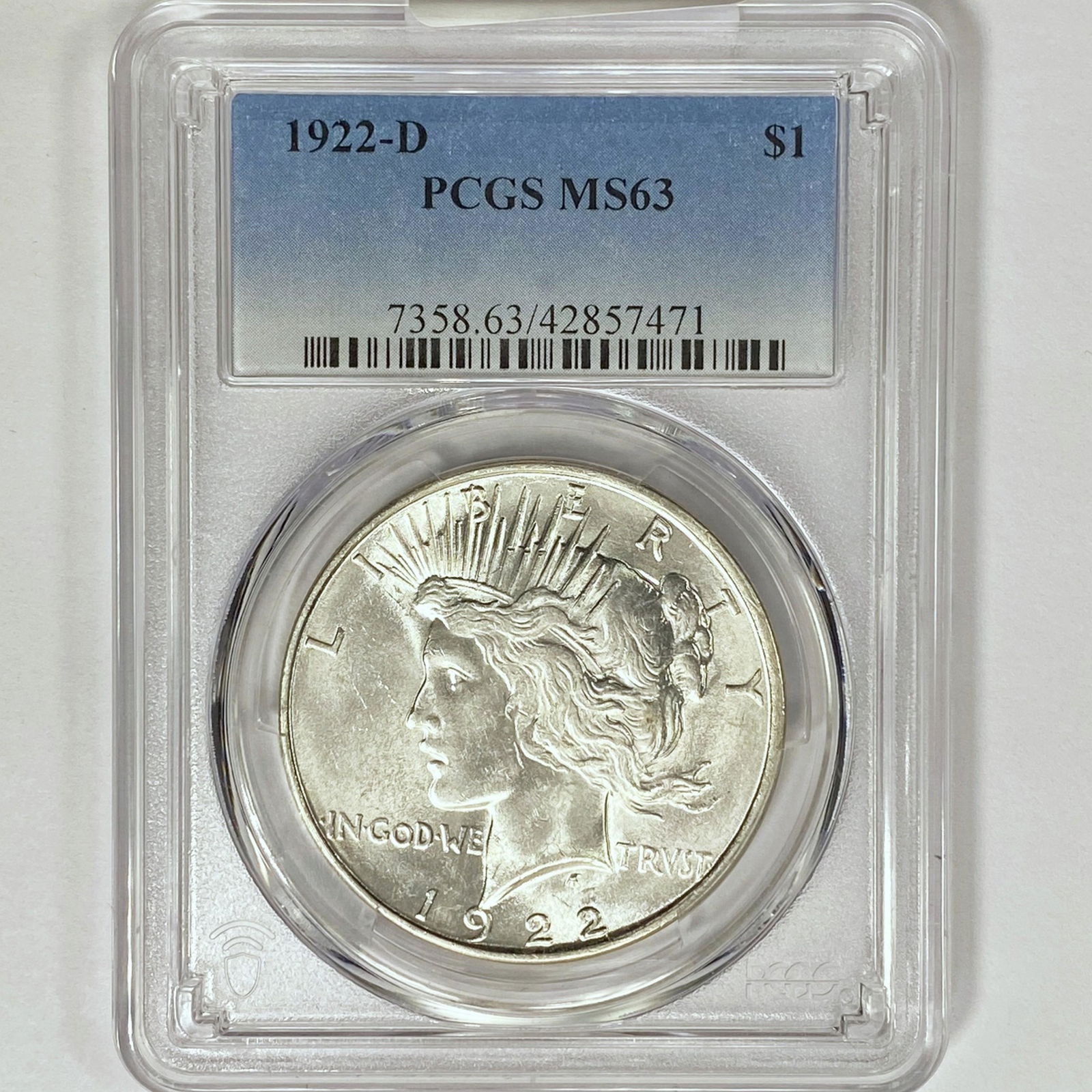 1922-D Silver Peace Dollar PCGS MS63 (1 of 2)