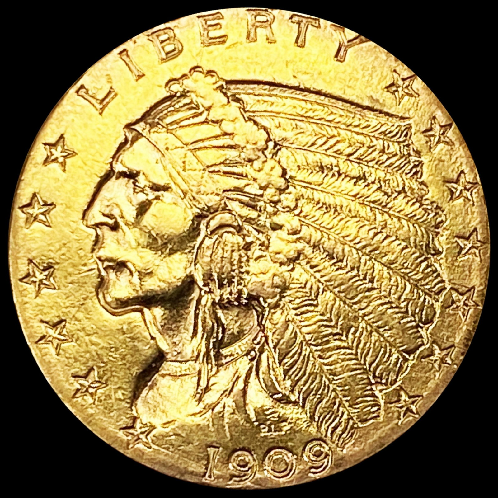 1909 $2.50 Gold Quarter Eagle CLOSELY UNC (1 of 2)