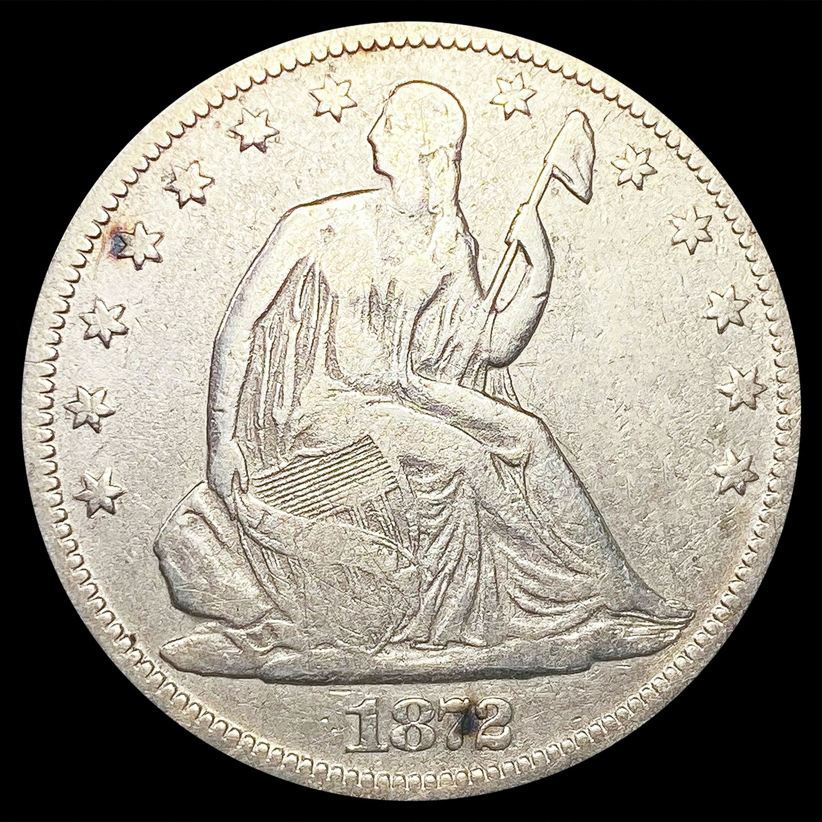 1872 Seated Liberty Half Dollar NICELY CIRCULATED (1 of 2)